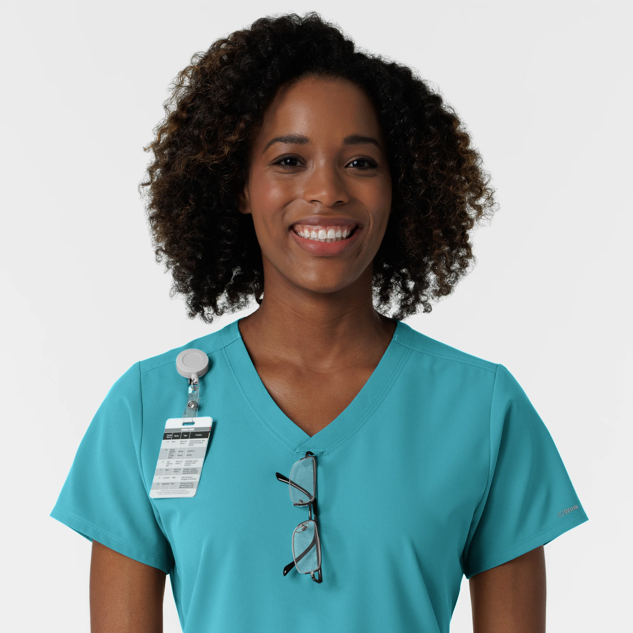 Nurtur Women's V-Neck Scrub Top - Teal Blue - Image 7