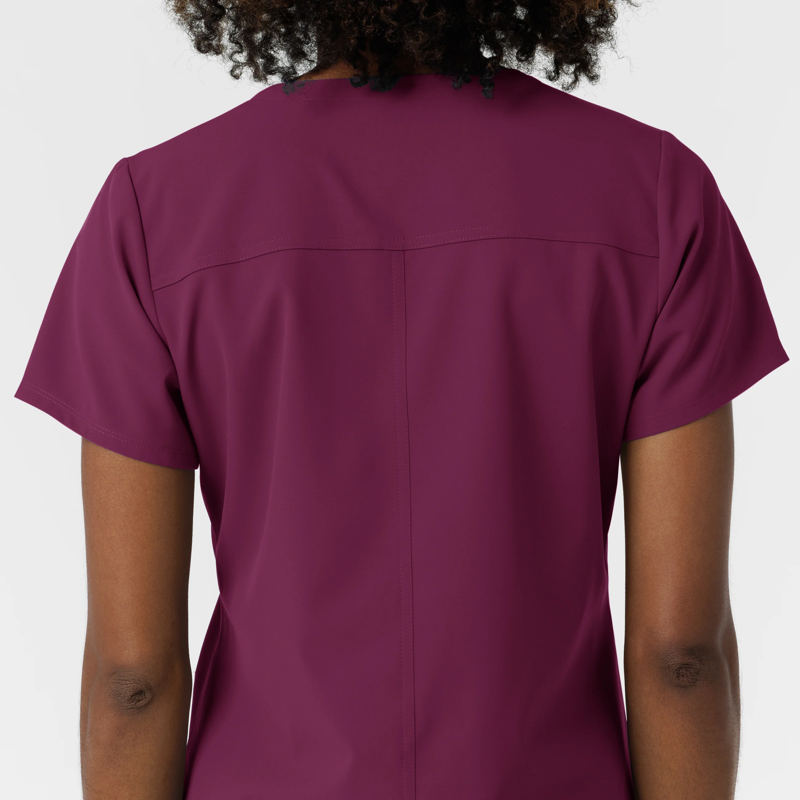 NURTUR Women's V-Neck Scrub Top - Wine - Image 10