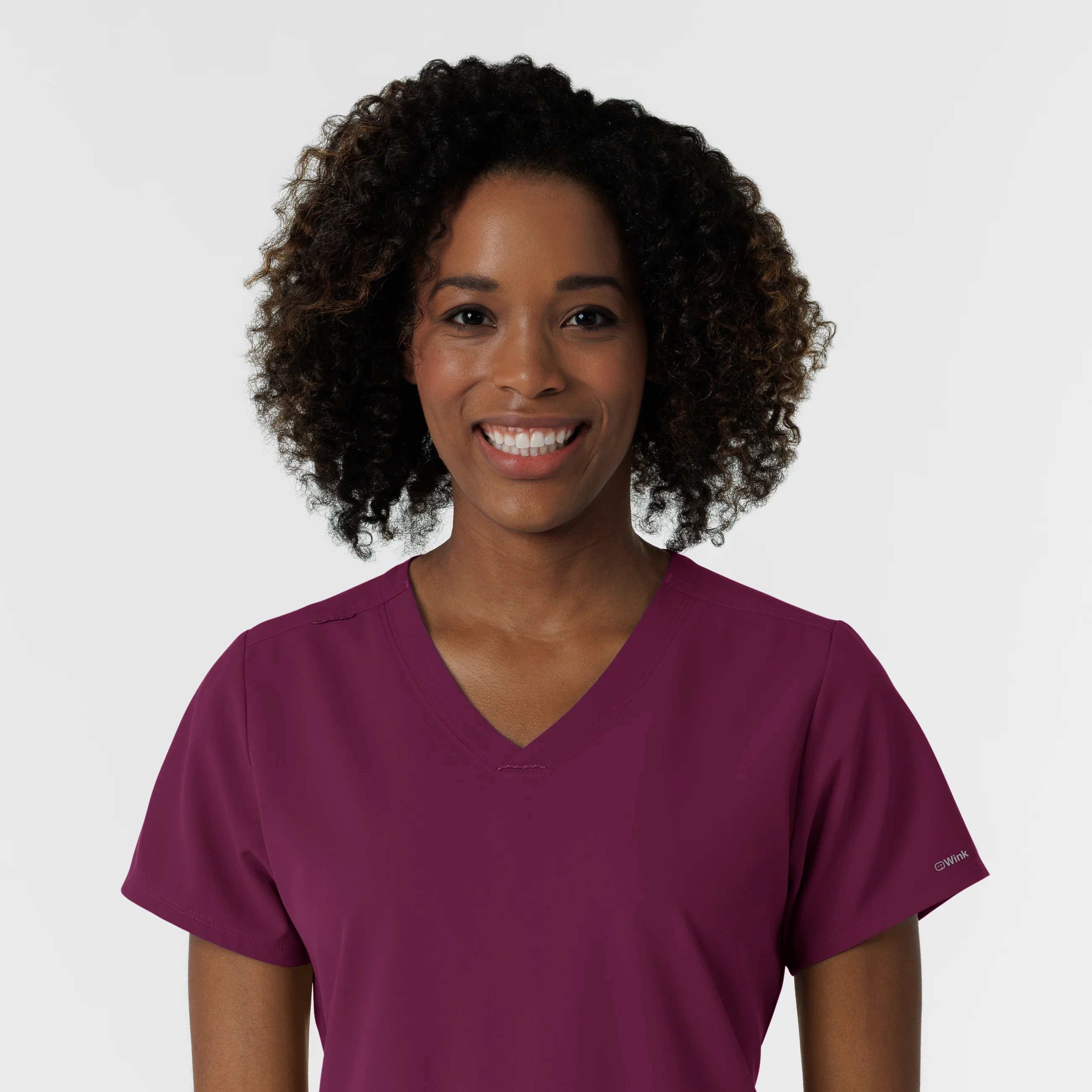 NURTUR Women's V-Neck Scrub Top - Wine - Image 5