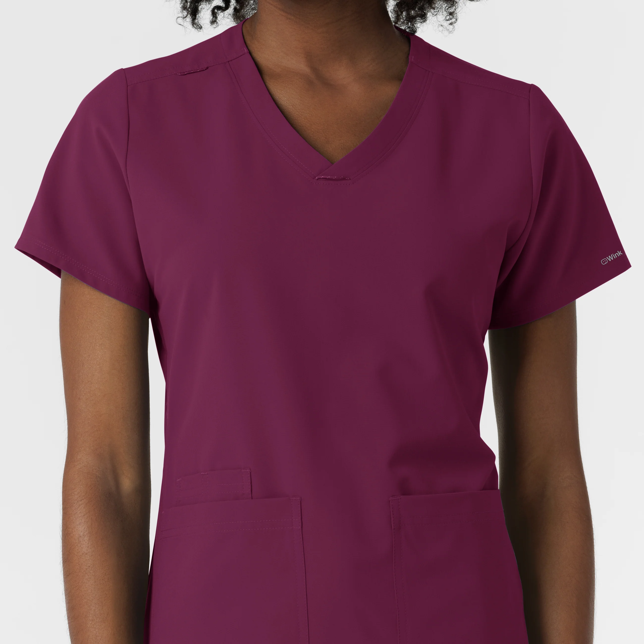 NURTUR Women's V-Neck Scrub Top - Wine - Image 6