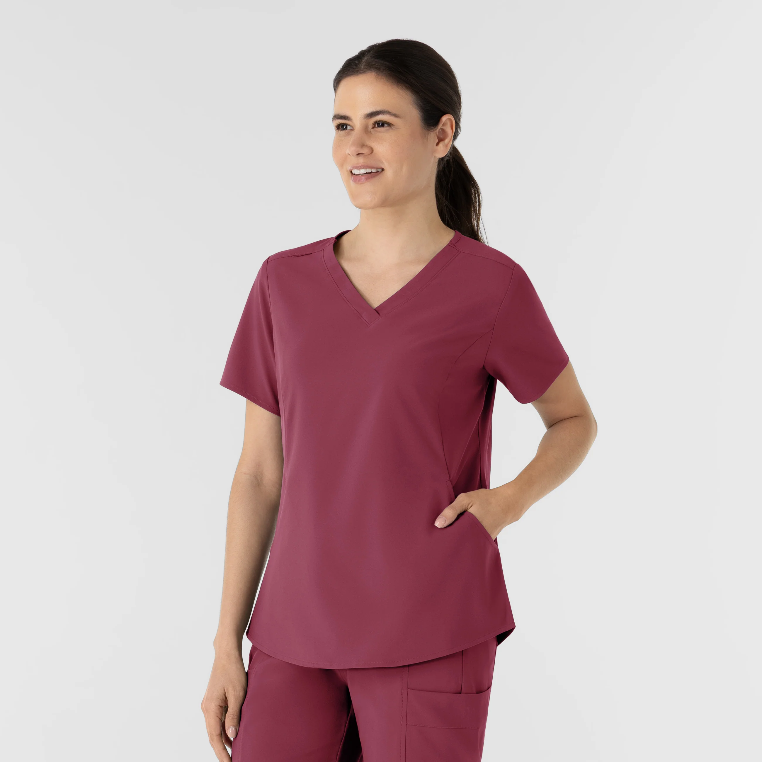 RENEW Women's V-Neck Scrub Top - Carnation - Image 4