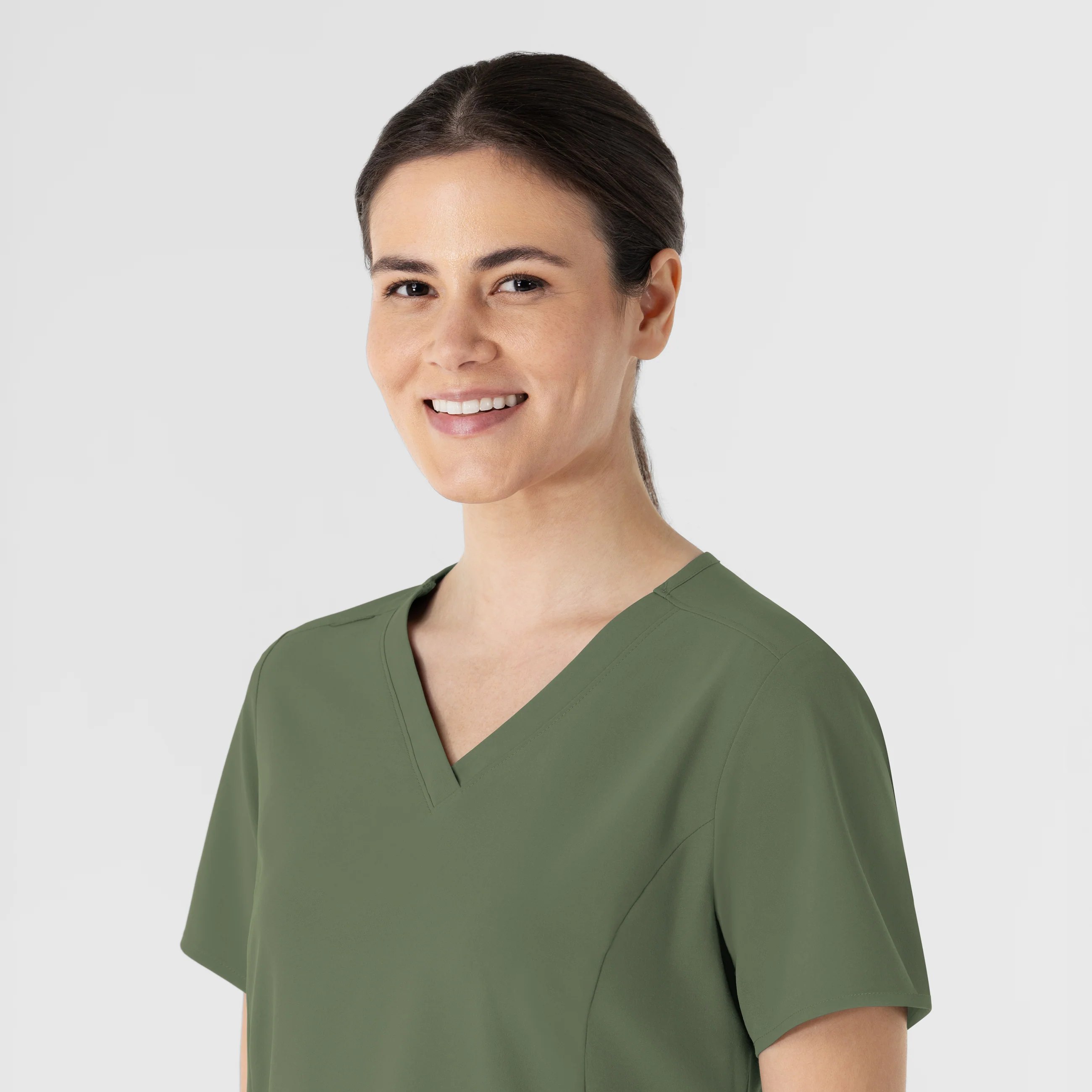 RENEW Women's V-Neck Scrub Top - Olive - Image 10