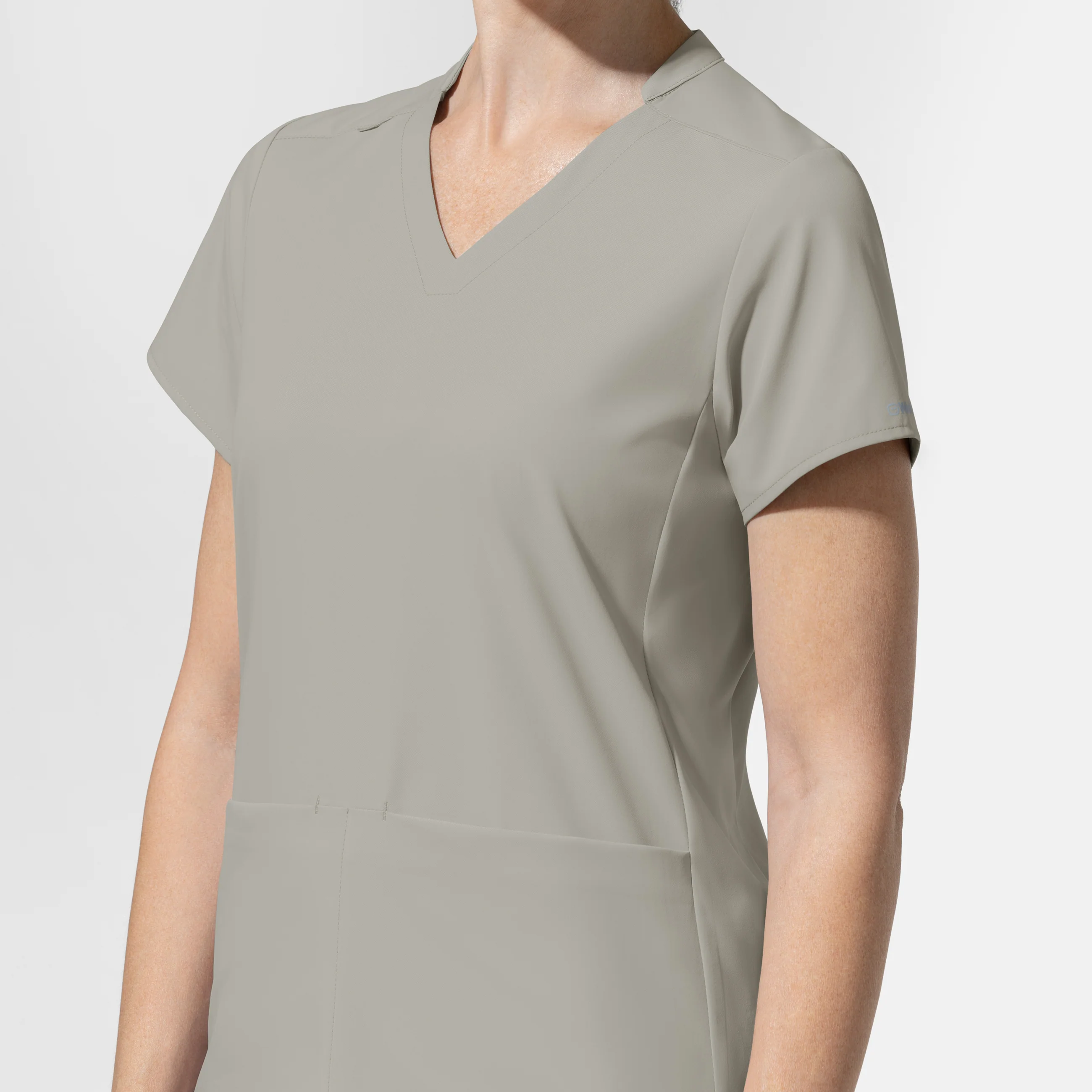 AURA Women's Allure V-Neck 2 Pocket Scrub Top - Cool Gray - Image 8