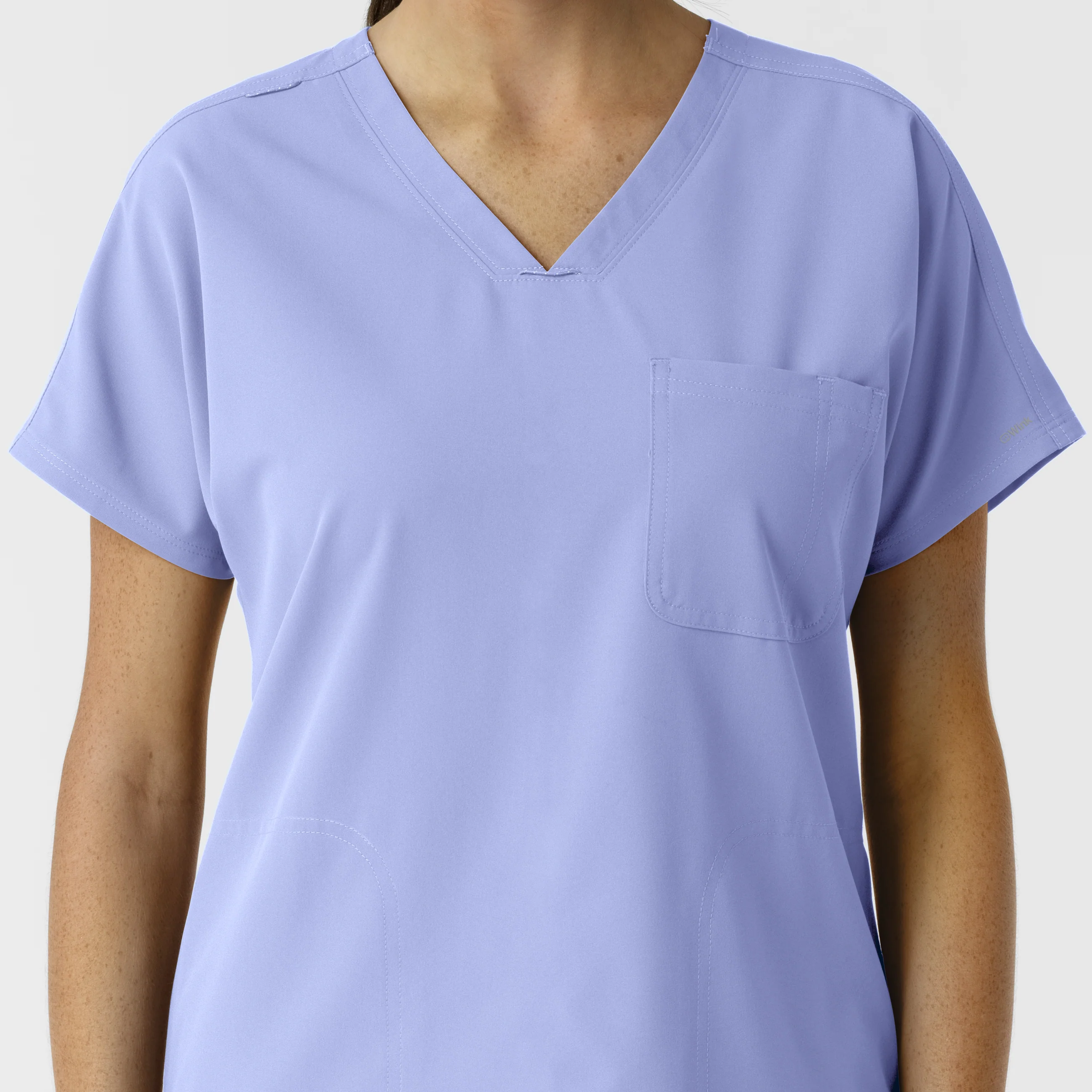 NURTUR Women's Drop Shoulder Tunic Scrub Top - Ceil Blue - Image 5