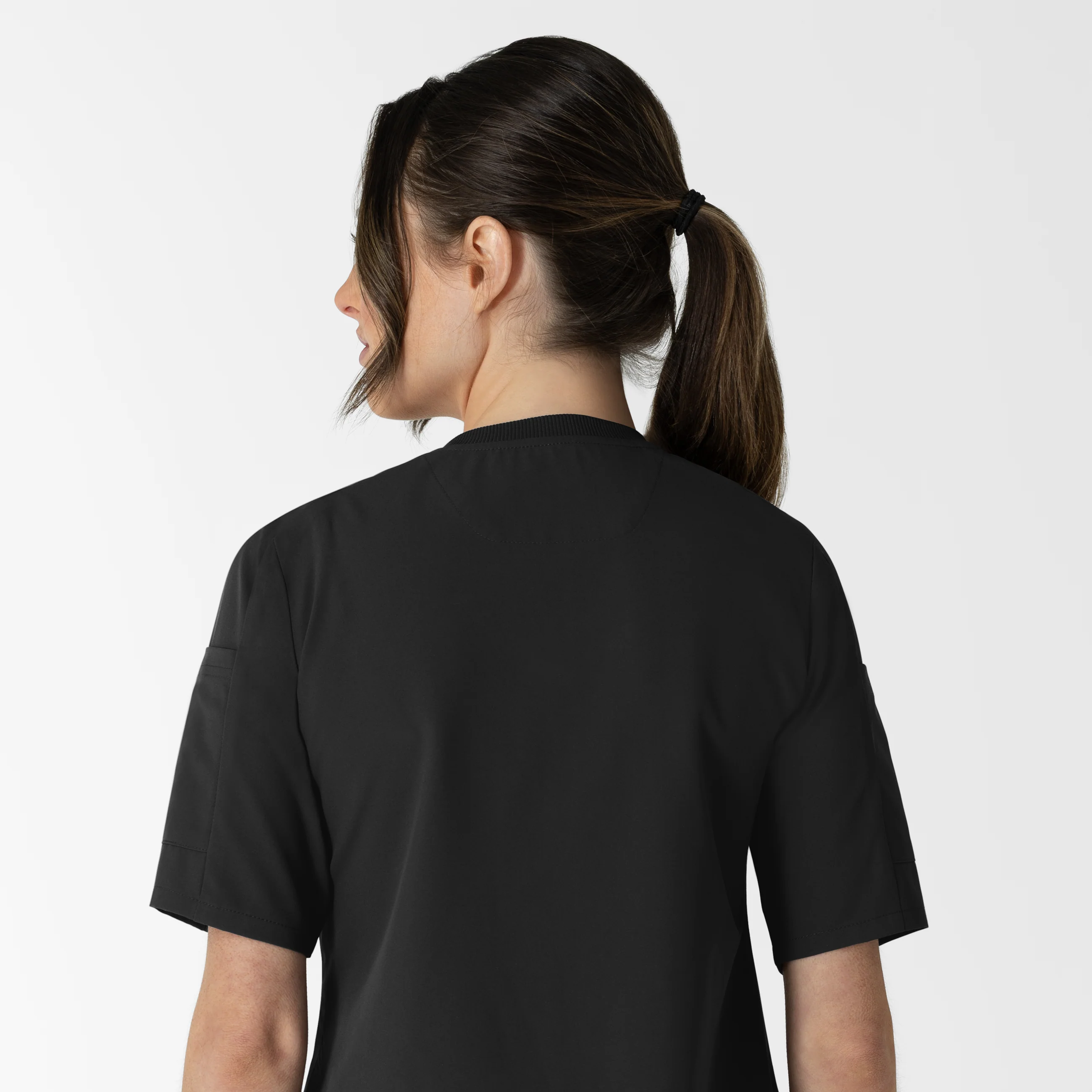 RENEW Women's Tuck-In Henley Scrub Top - Black - Image 10