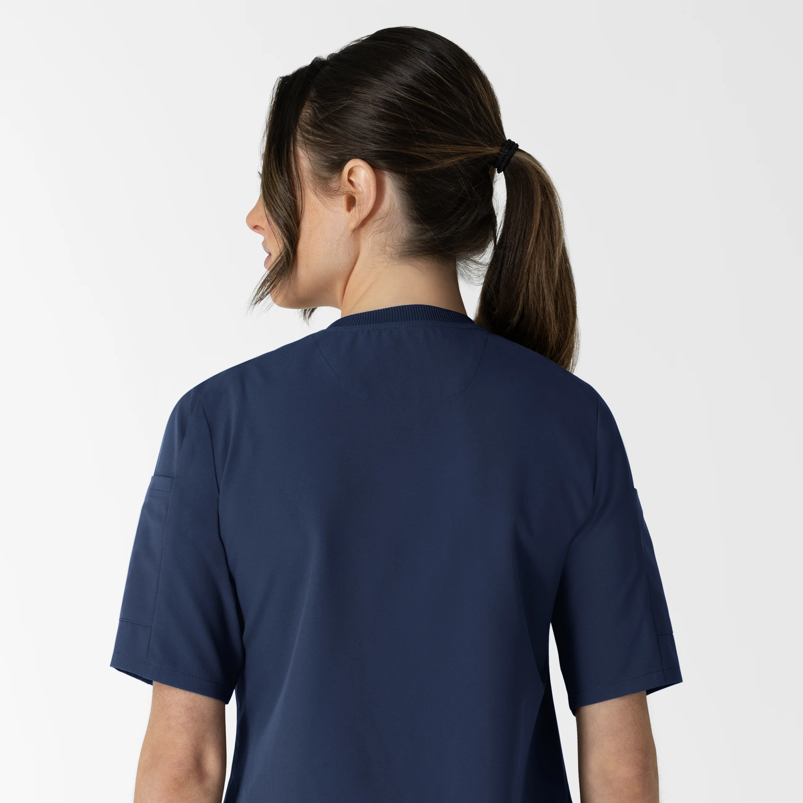 RENEW Women's Tuck-In Henley Scrub Top - Navy - Image 11
