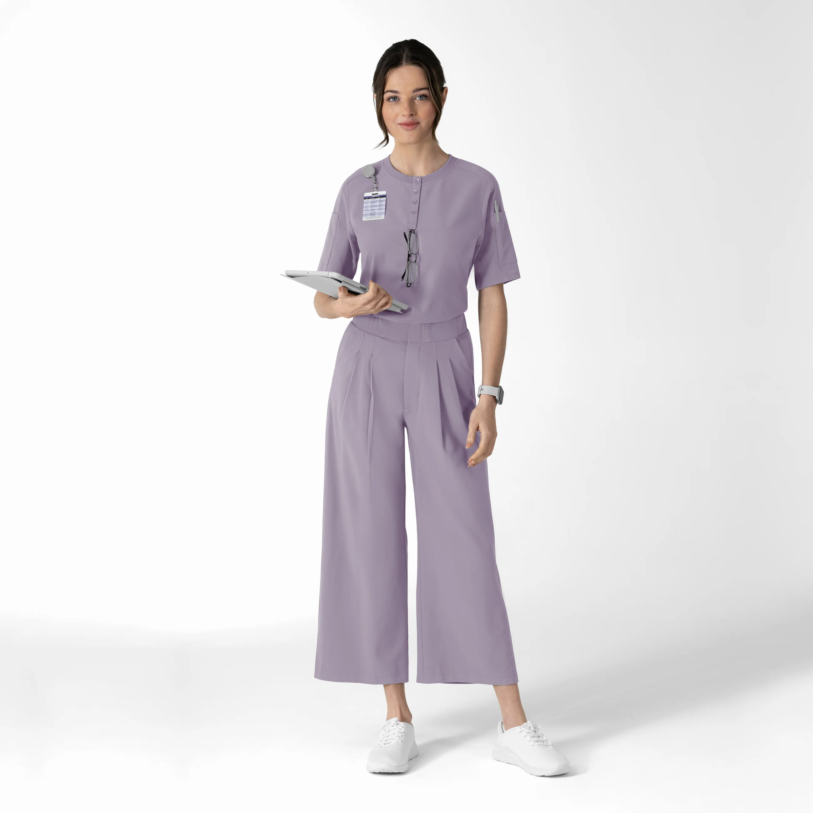 RENEW Women's Cropped Wide Leg Scrub Trouser - Wisteria - Image 3