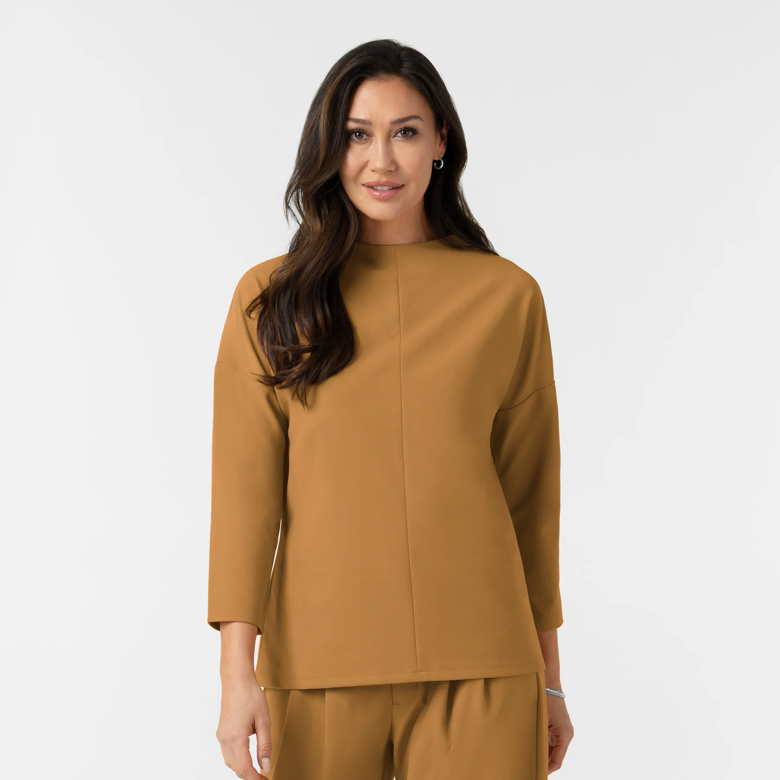 BLK Edit Women's Mock Neck 3/4 Sleeve Scrub Blouse - Auburn