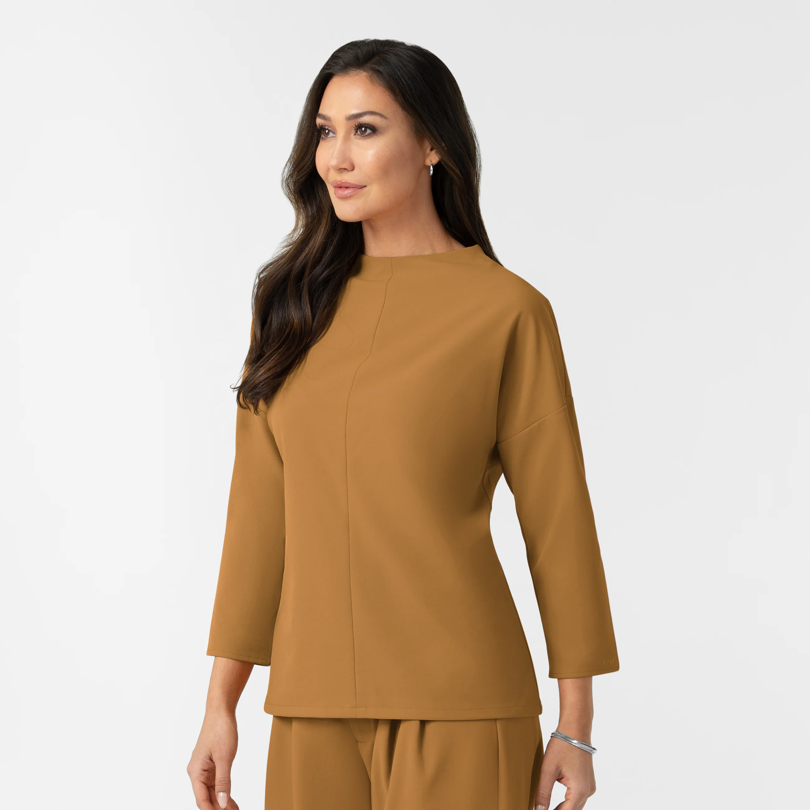 BLK Edit Women's Mock Neck 3/4 Sleeve Scrub Blouse - Auburn - Image 5