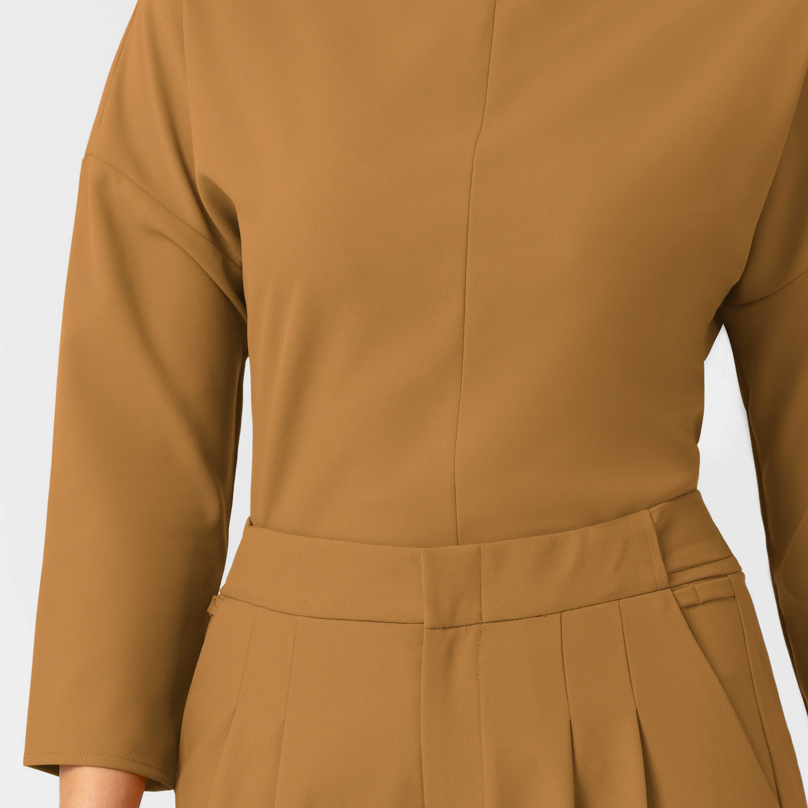 BLK Edit Women's Mock Neck 3/4 Sleeve Scrub Blouse - Auburn - Image 7