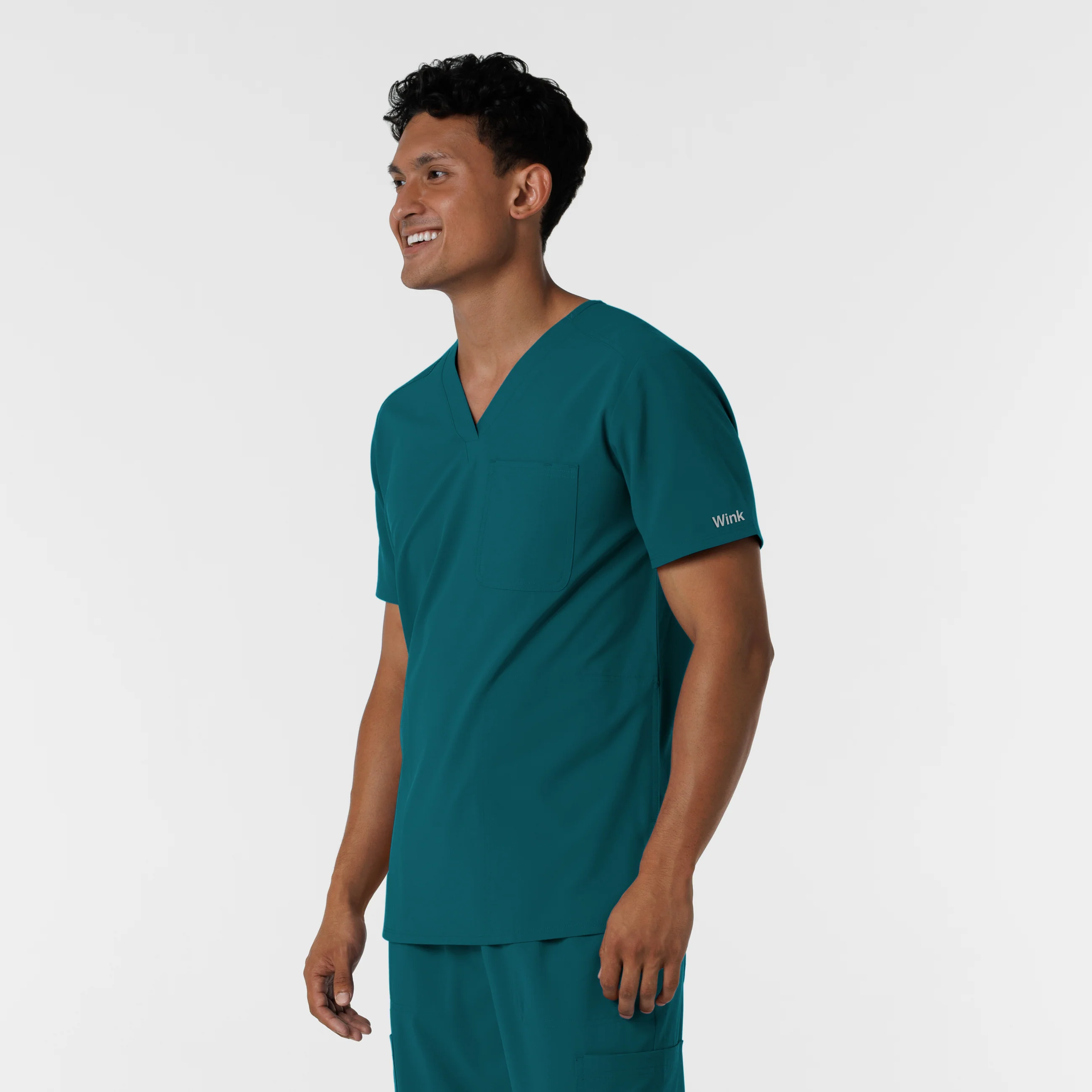 NURTUR Men's V-Neck Scrub Top - Caribbean - Image 4
