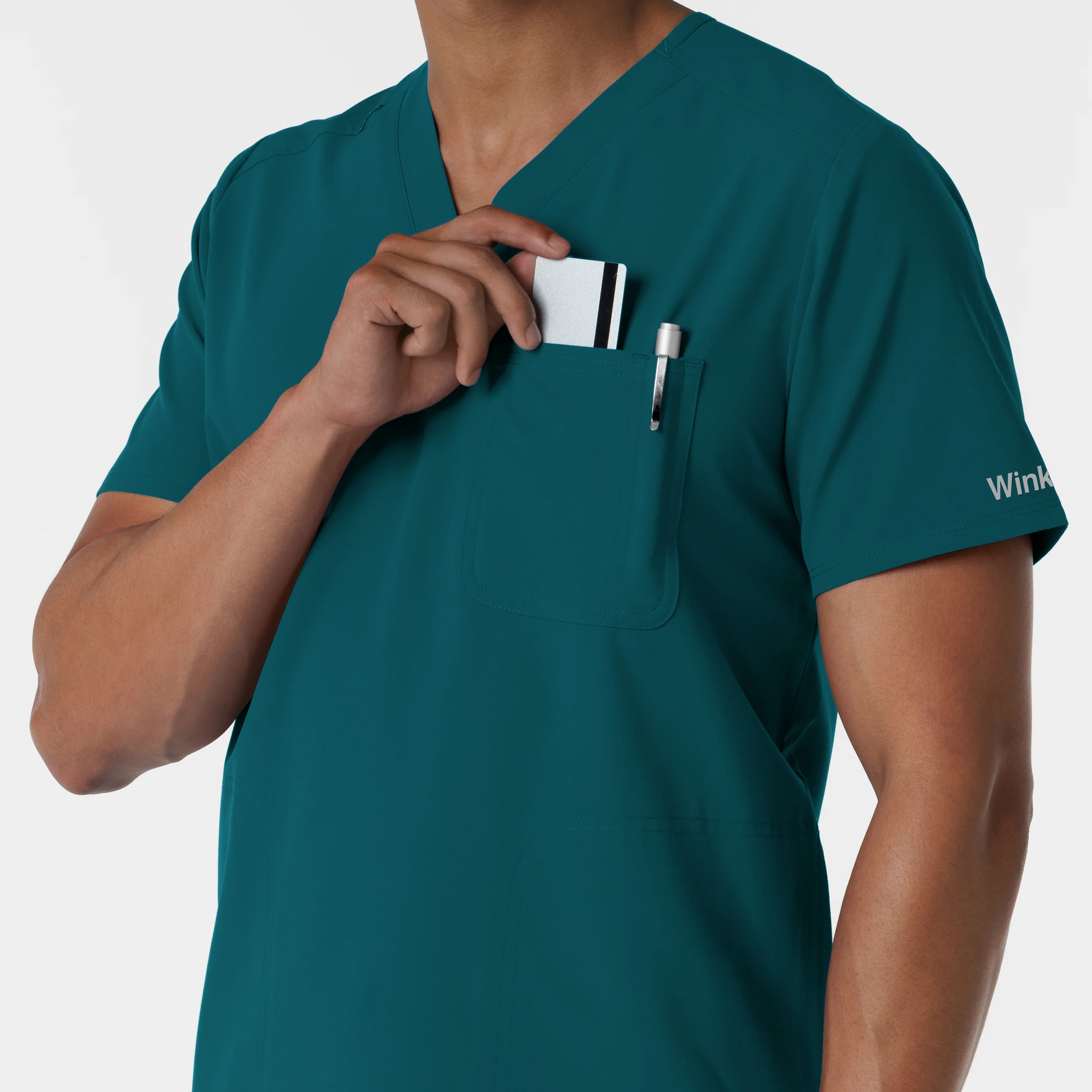 NURTUR Men's V-Neck Scrub Top - Caribbean - Image 7