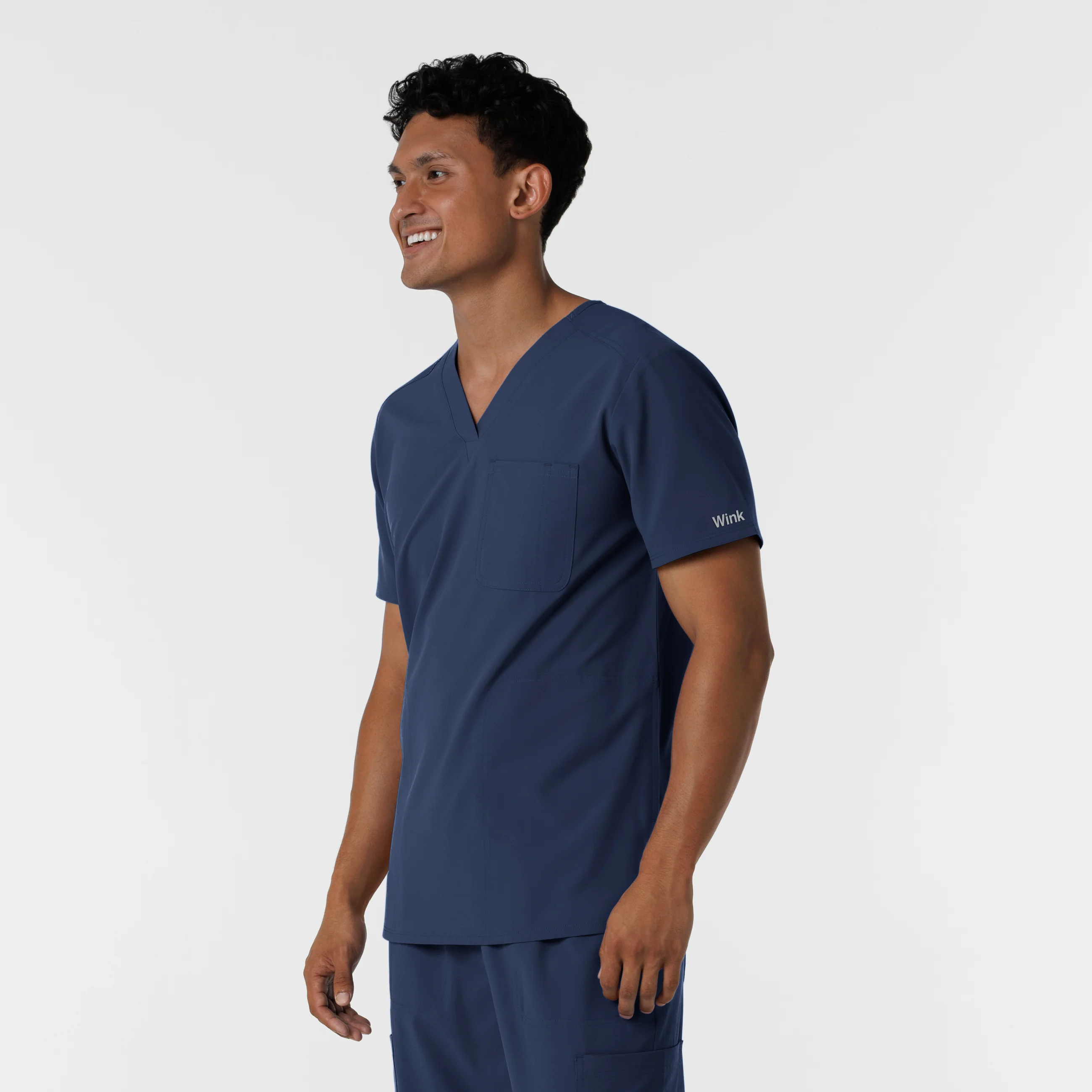 NURTUR Men's V-Neck Scrub Top - Navy - Image 4