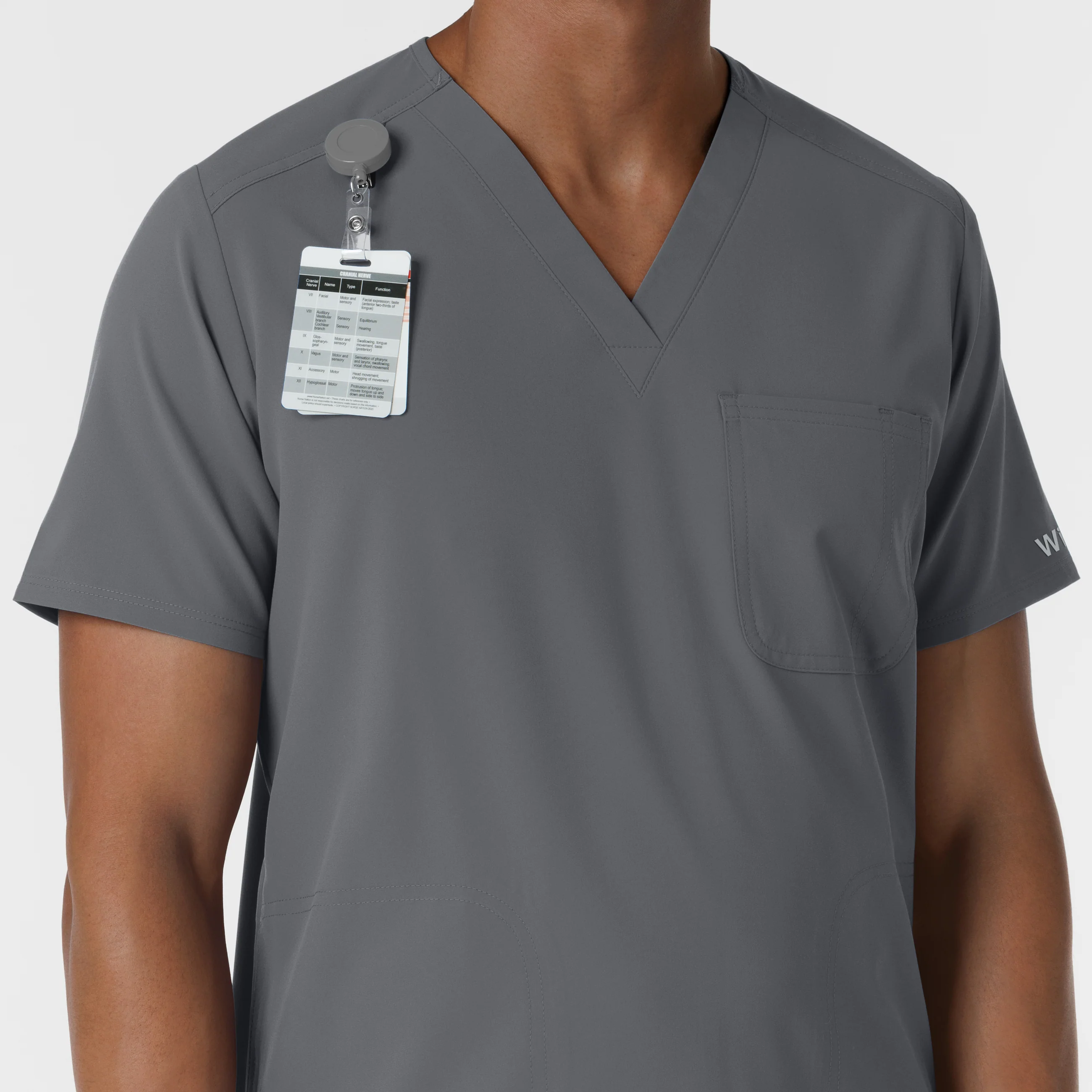 NURTUR Men's V-Neck Scrub Top - Pewter - Image 6