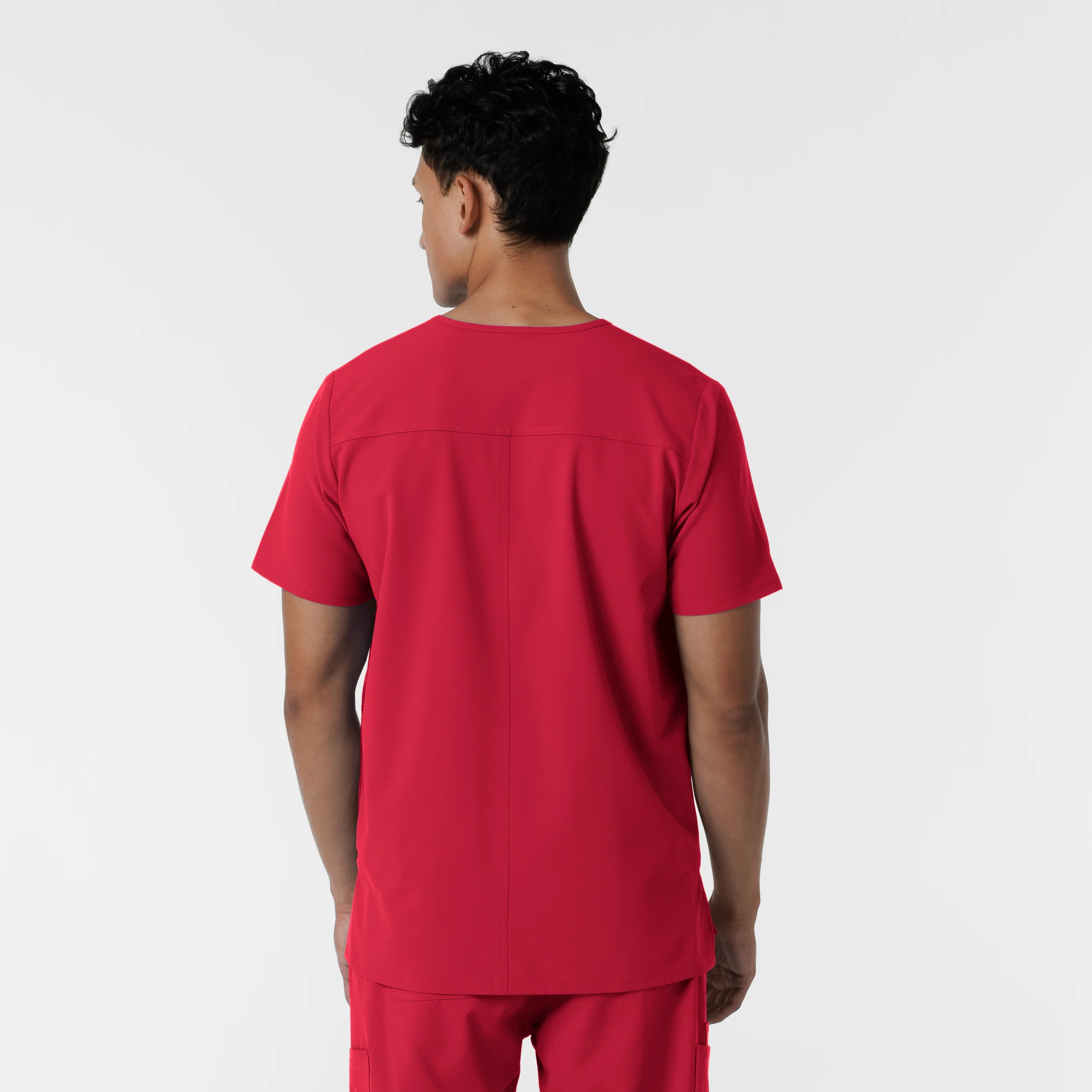 Nurtur Men's V-Neck Scrub Top - Red - Image 2