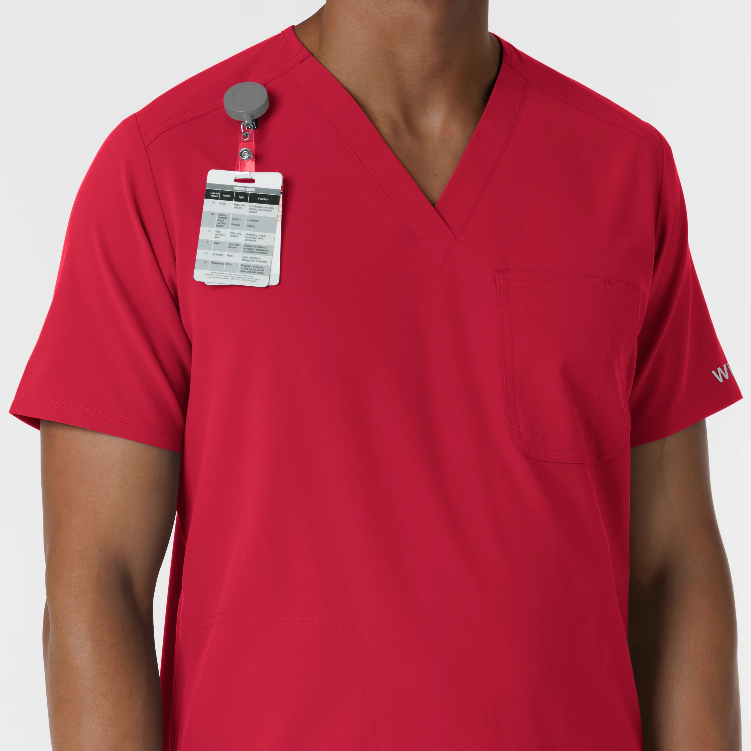 Nurtur Men's V-Neck Scrub Top - Red - Image 6