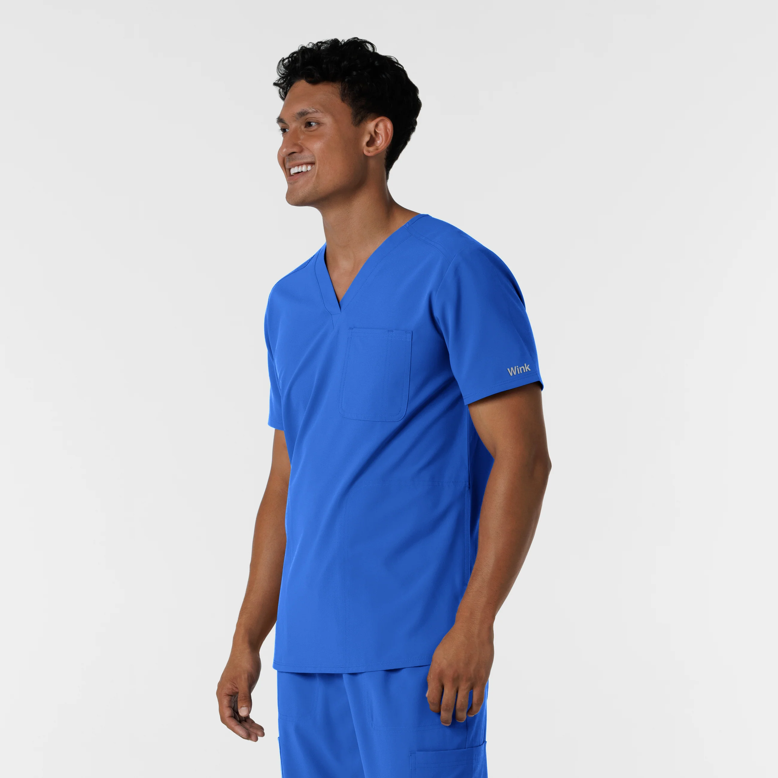 NURTUR Men's V-Neck Scrub Top - Royal - Image 4