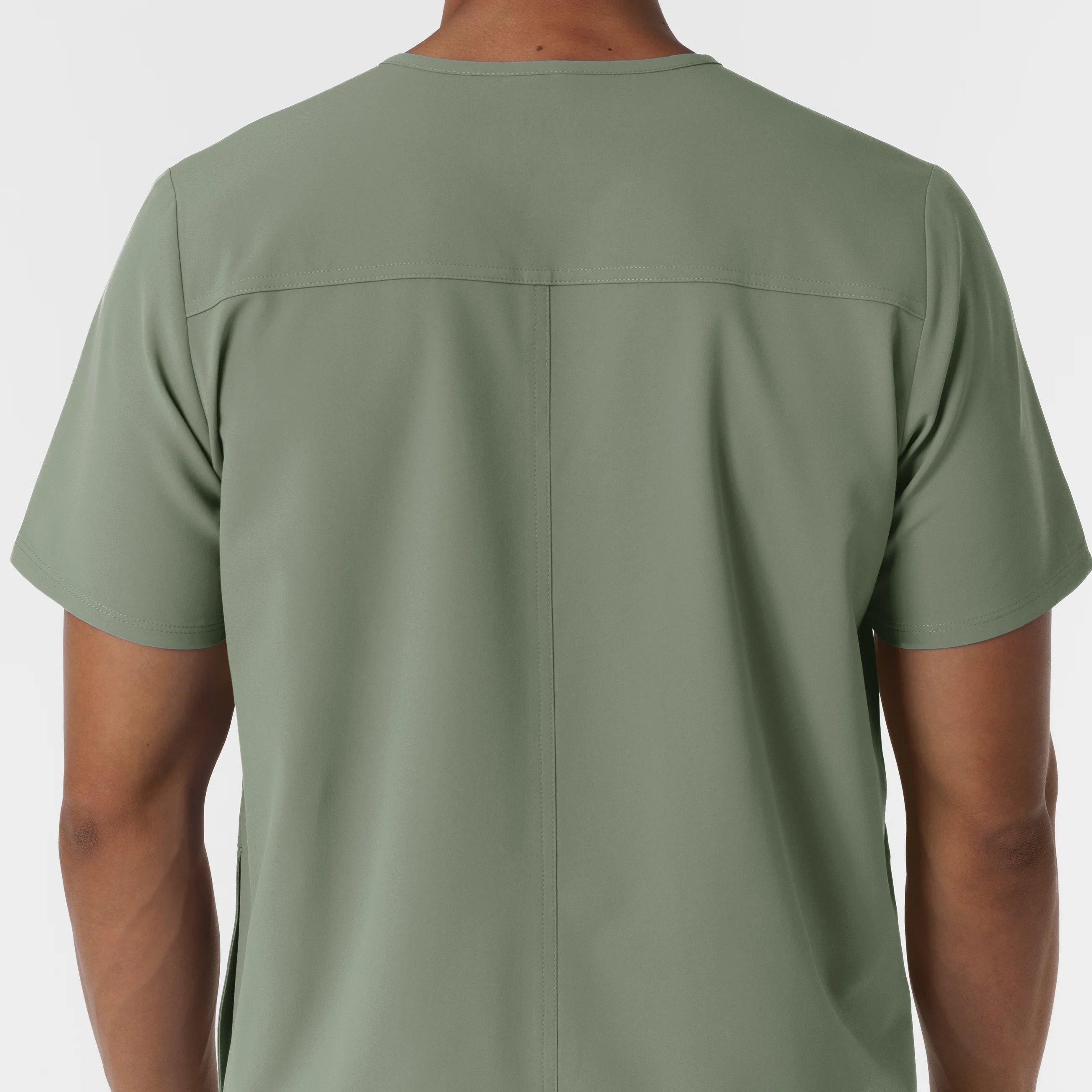 NURTUR Men's V-Neck Scrub Top - Sage - Image 9