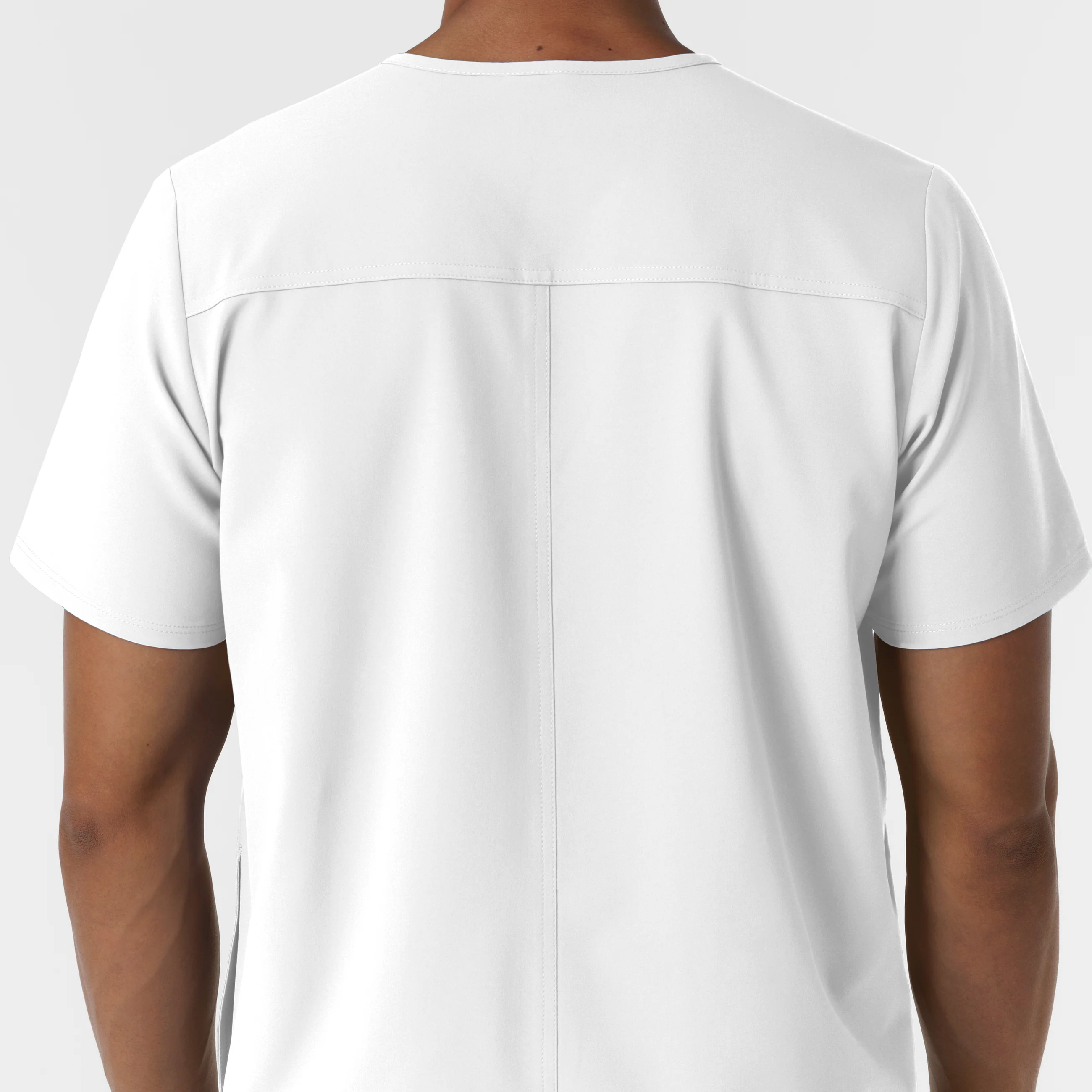 NURTUR Men's V-Neck Scrub Top - White - Image 9