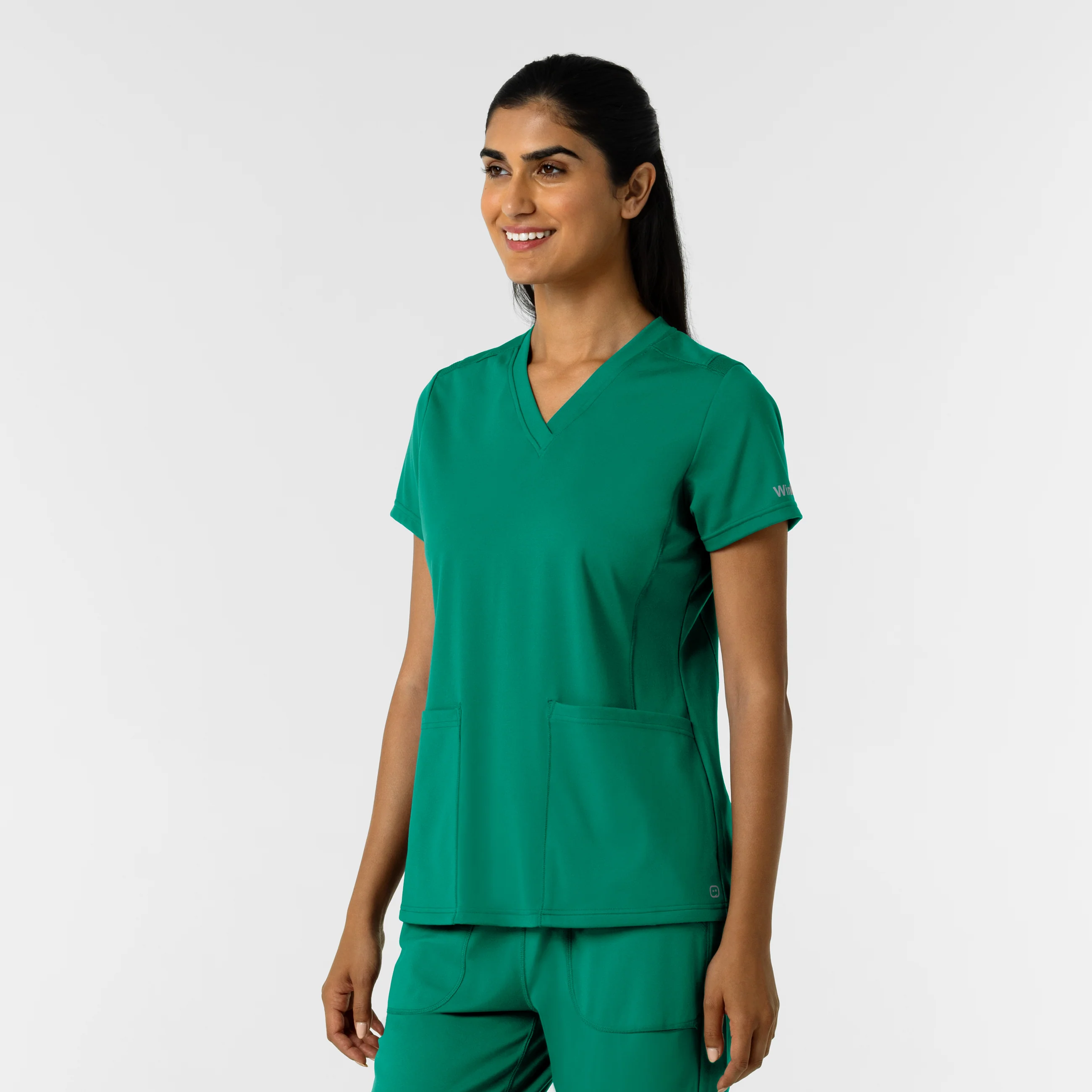 RENEW Knit Women's 2-Pocket Scrub Top - Bahama Breeze - Image 5
