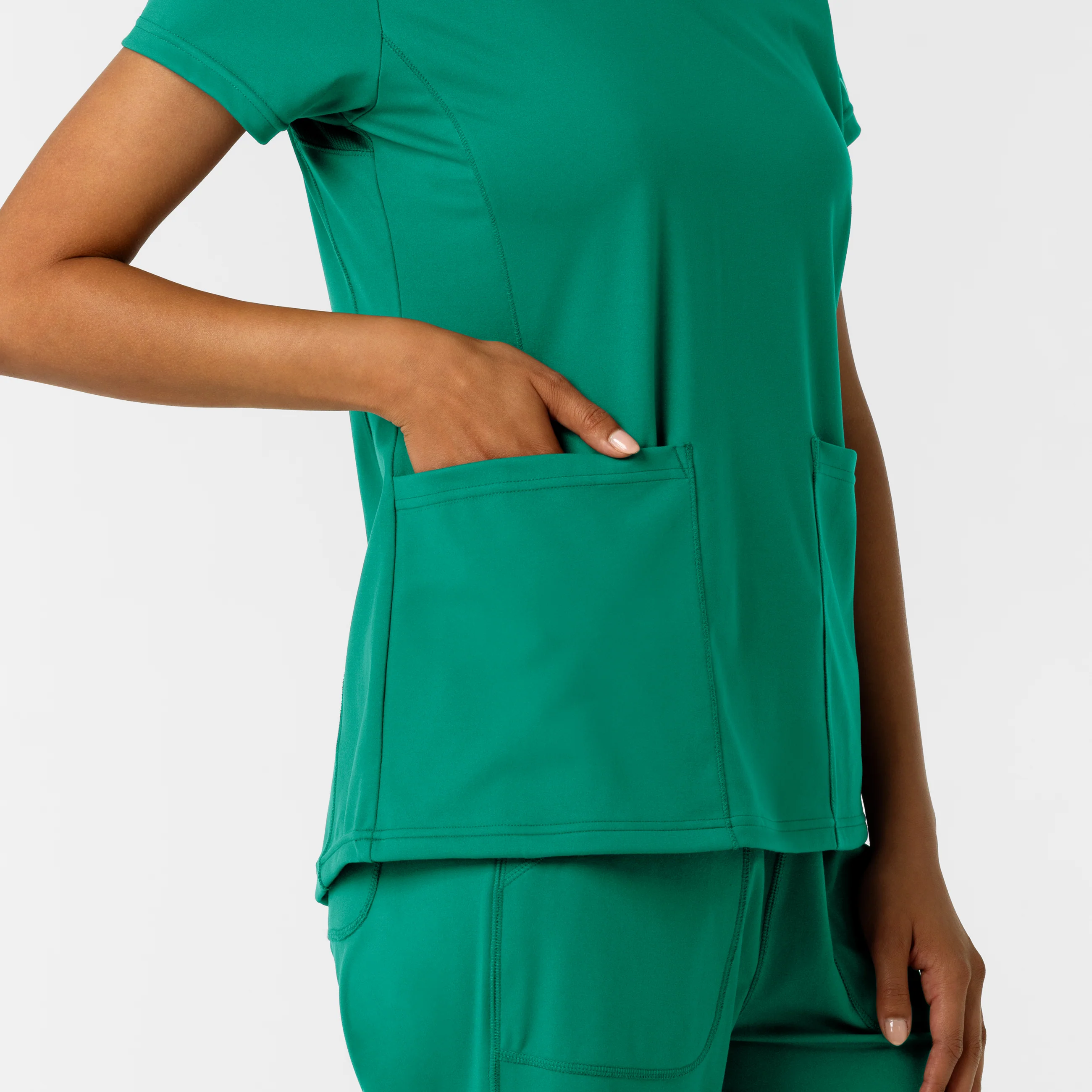 RENEW Knit Women's 2-Pocket Scrub Top - Bahama Breeze - Image 8