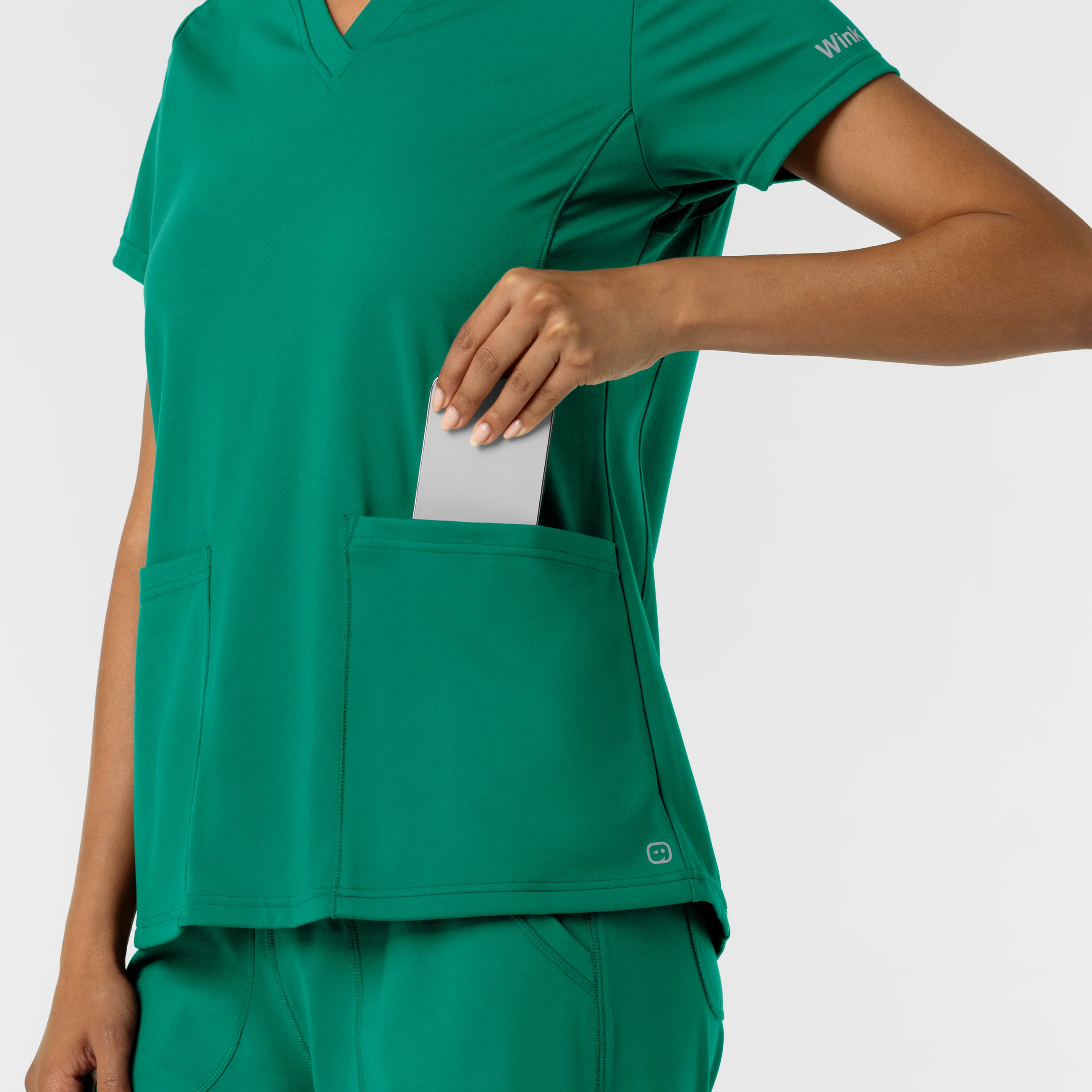 RENEW Knit Women's 2-Pocket Scrub Top - Bahama Breeze - Image 9
