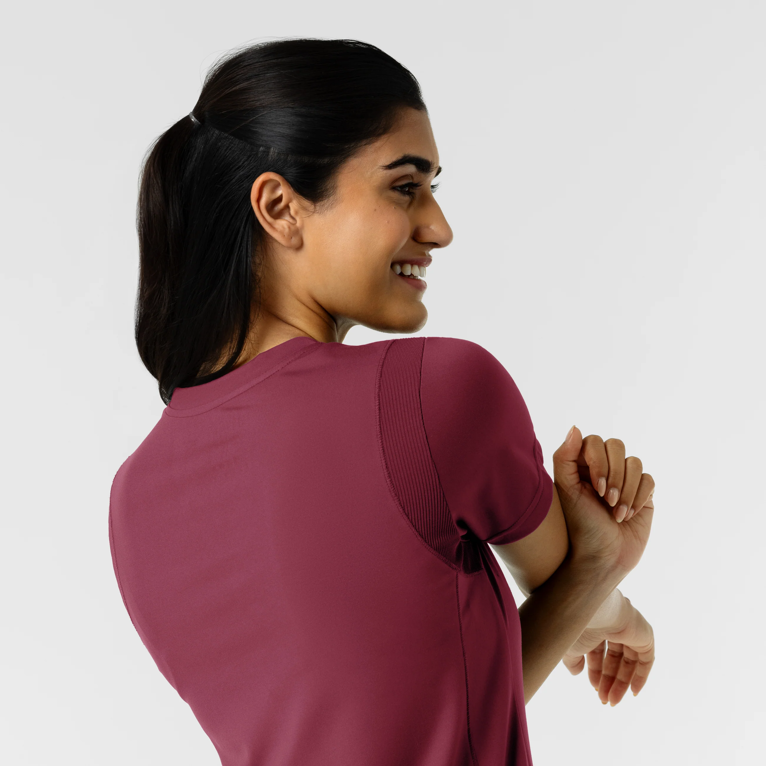 RENEW Knit Women's 2-Pocket Scrub Top - Carnation - Image 10