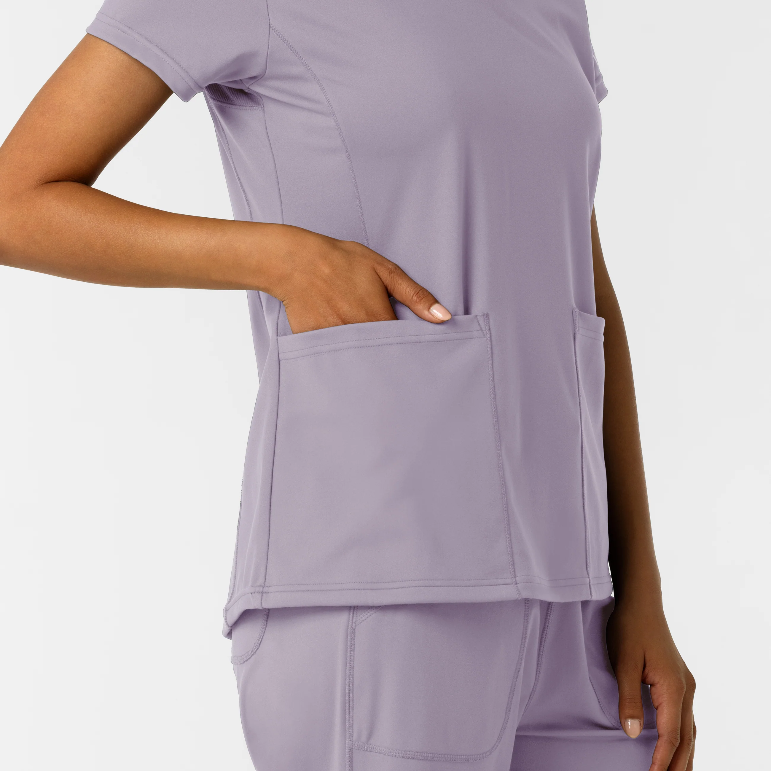 RENEW Knit Women's 2-Pocket Scrub Top - Wisteria - Image 7