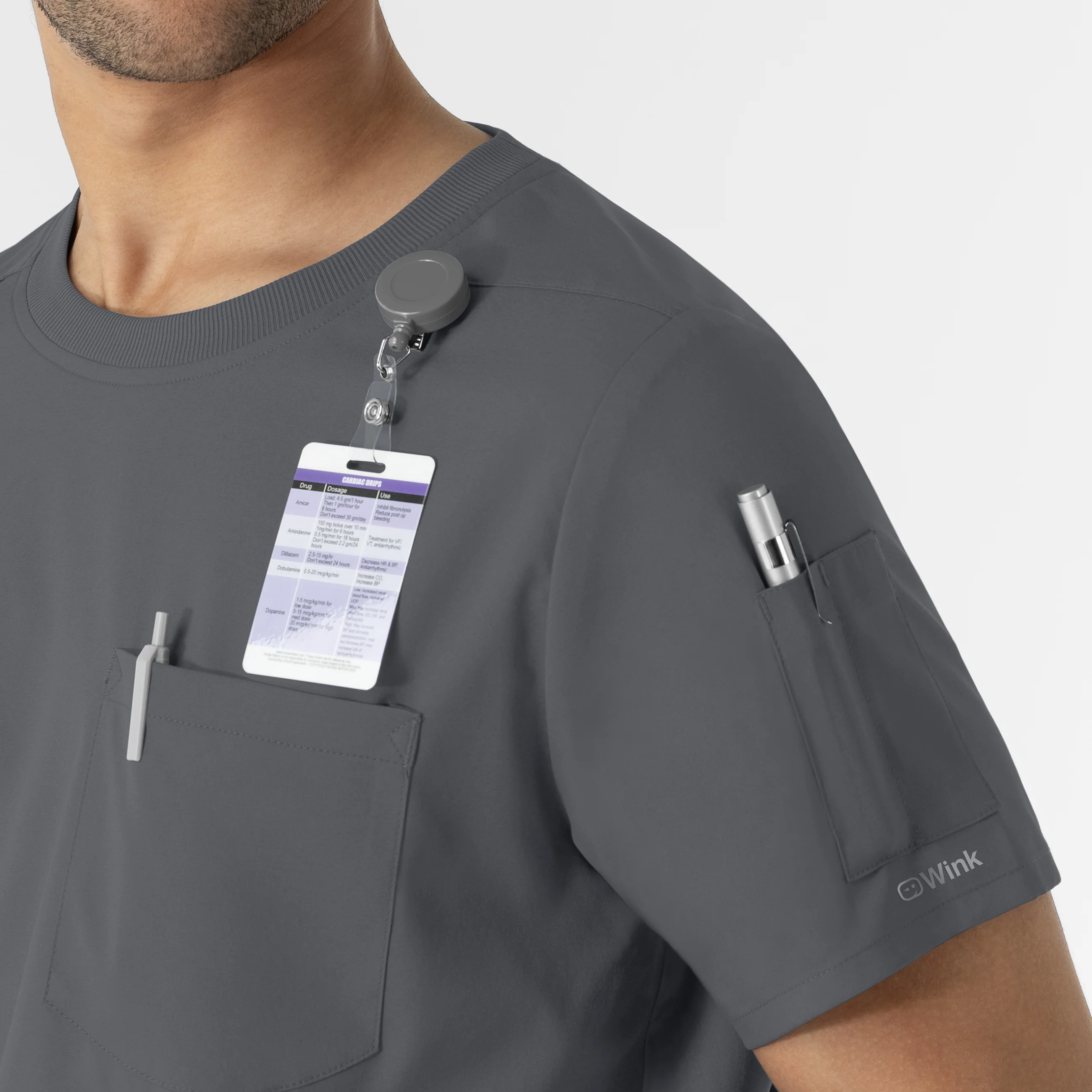Boundless Men’s Classic Tee Scrub Top - Pewter - Image 6
