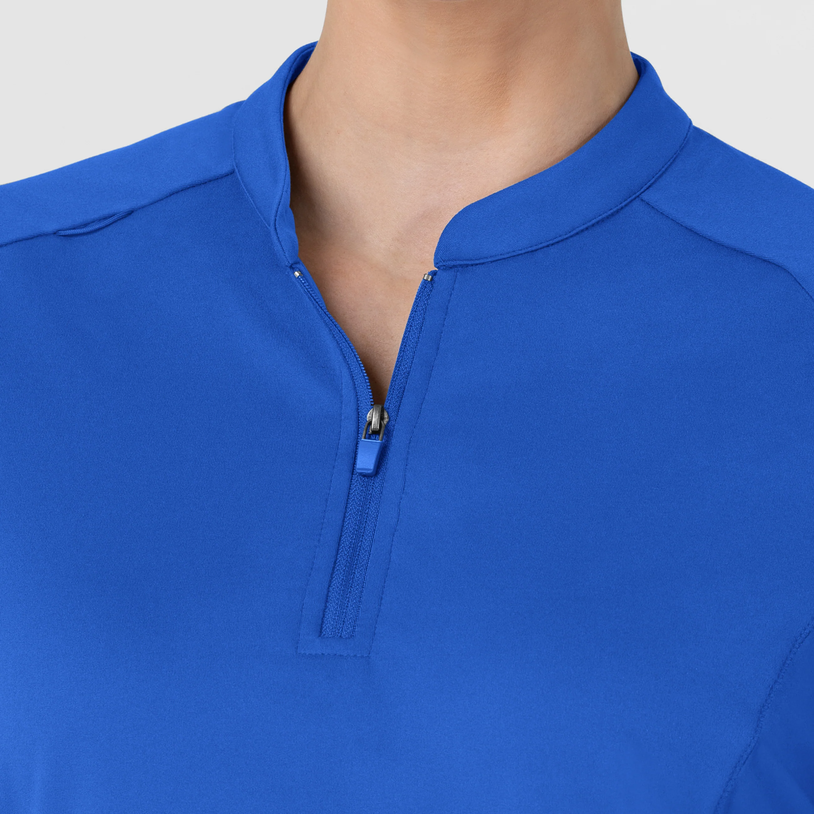 RENEW Knit Women's The Rounds Half-Zip Mid Sleeve Scrub Top - Royal - Image 9