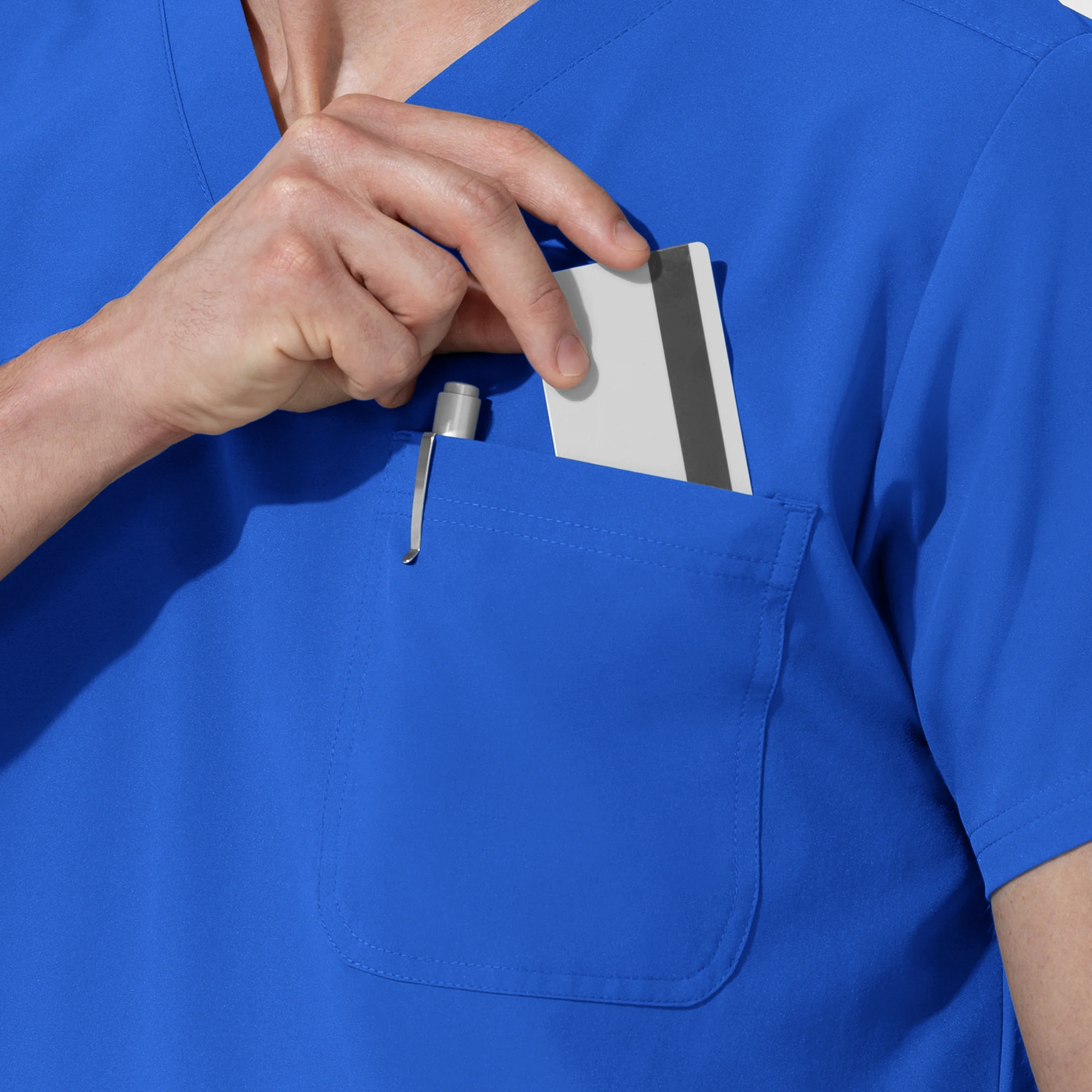 NURTUR Unisex V-Neck Scrub Top - Royal - Image 7