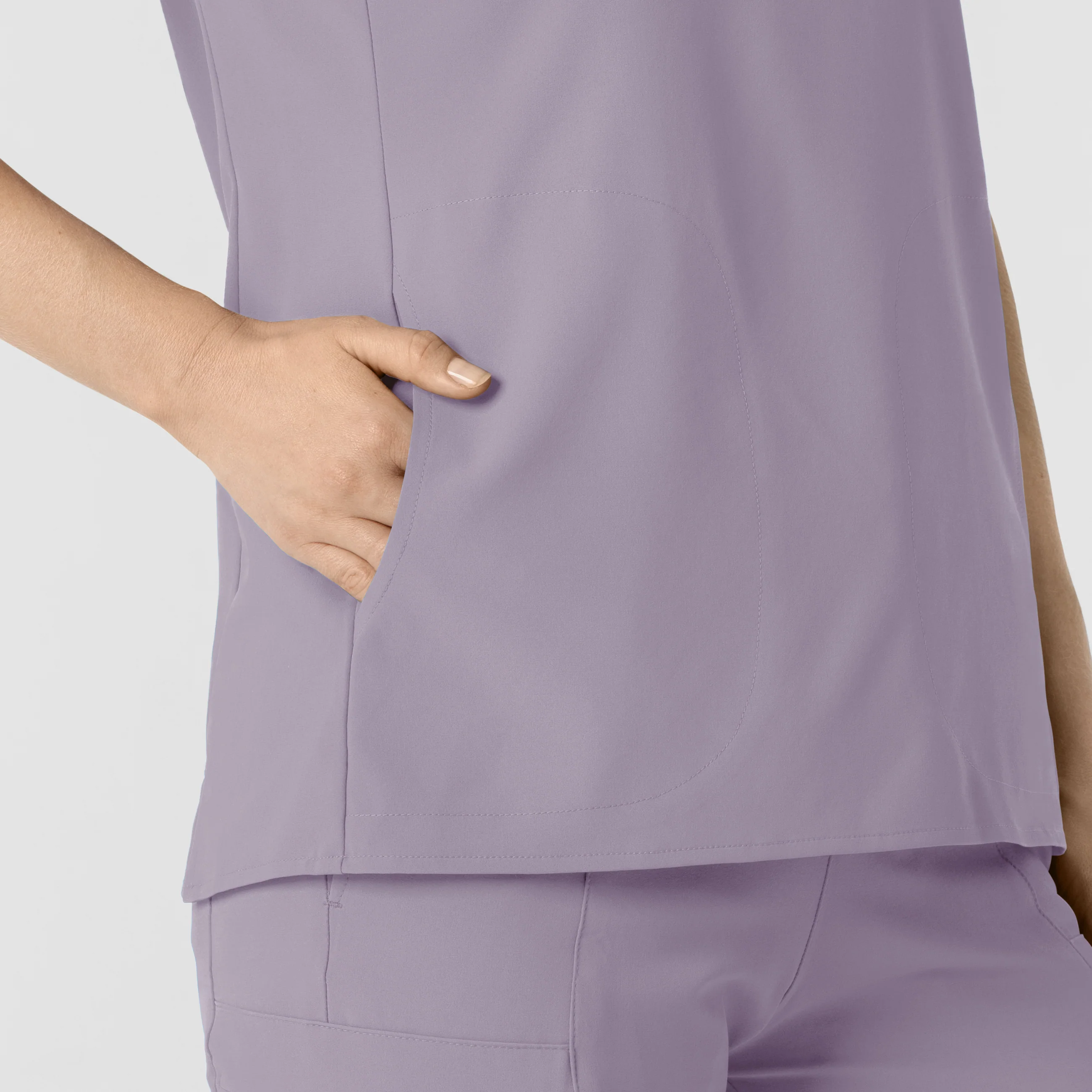 RENEW Women's Mandarin Collar Scrub Top - Wisteria - Image 5