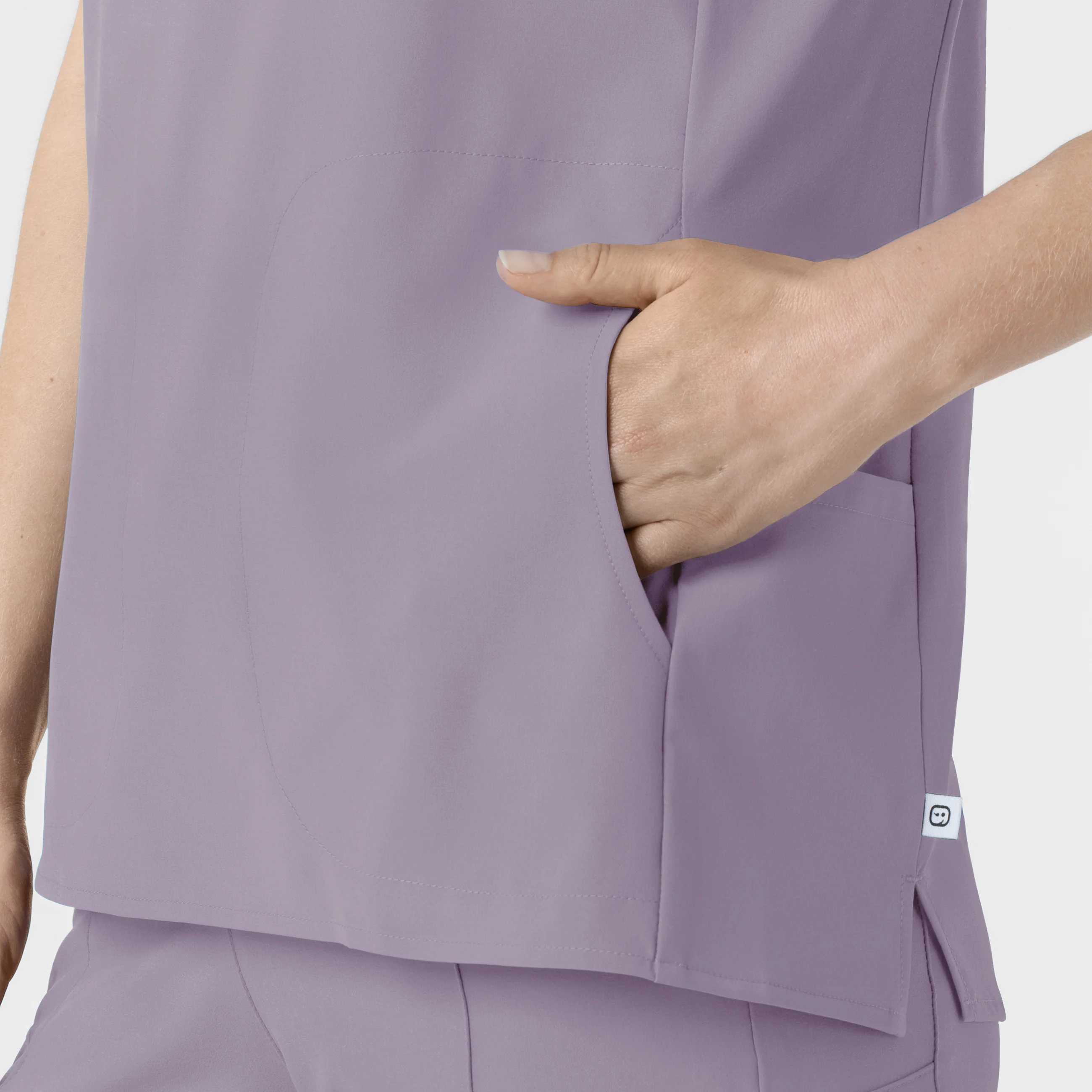 RENEW Women's Mandarin Collar Scrub Top - Wisteria - Image 7