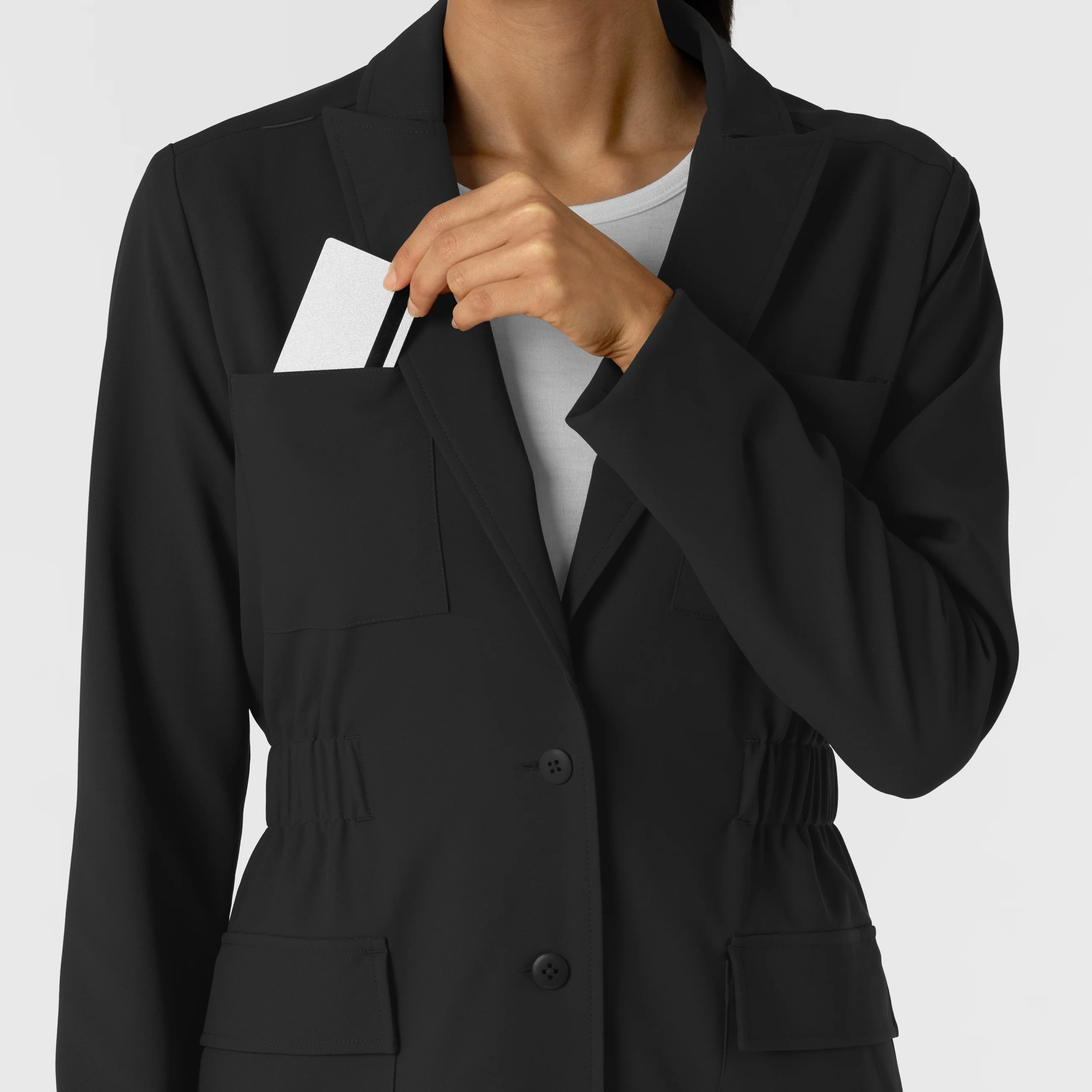 Wink Women's Blazer Short Lab Coat - Black - Image 7