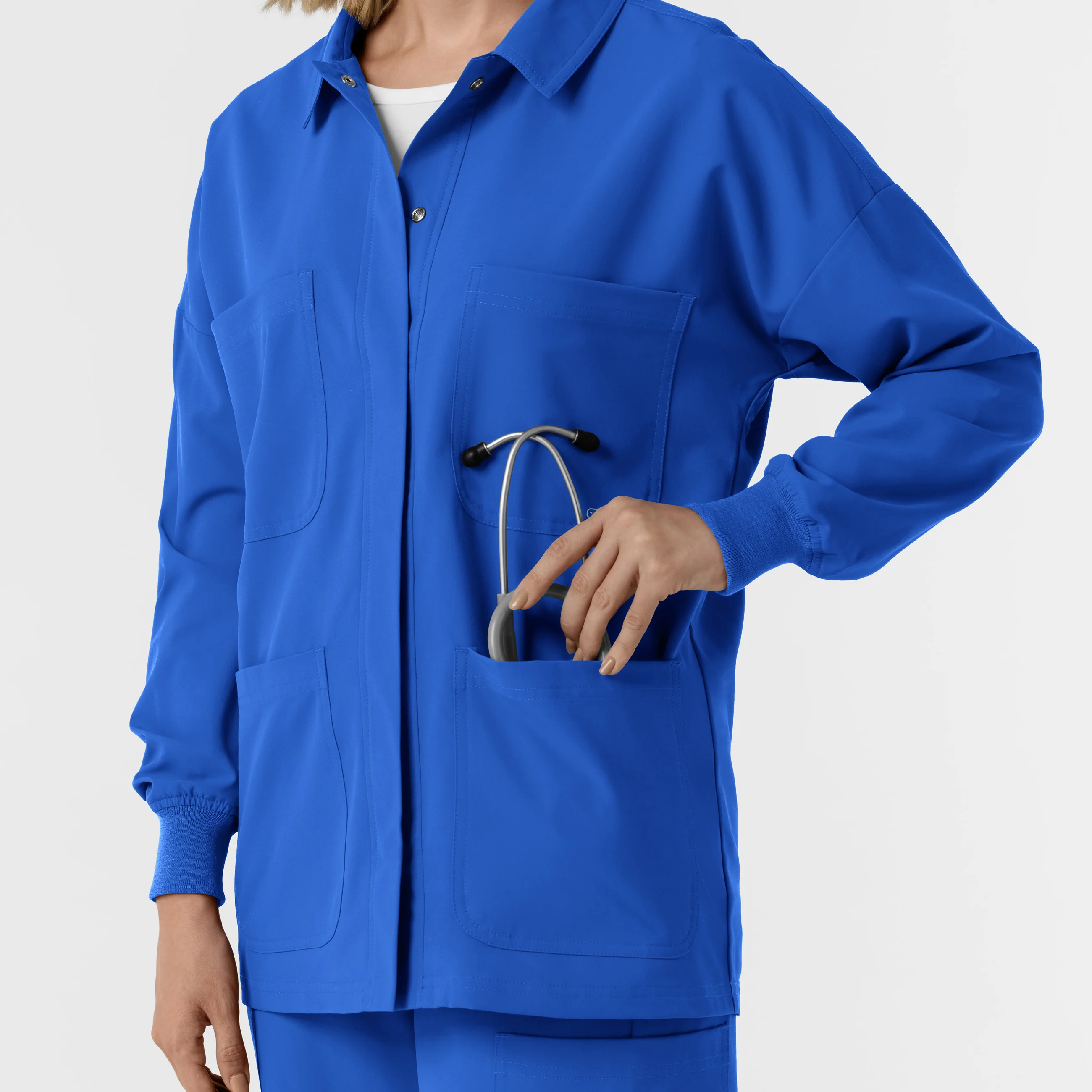 NURTUR Women’s Scrub Shirt Jacket Royal - Image 10