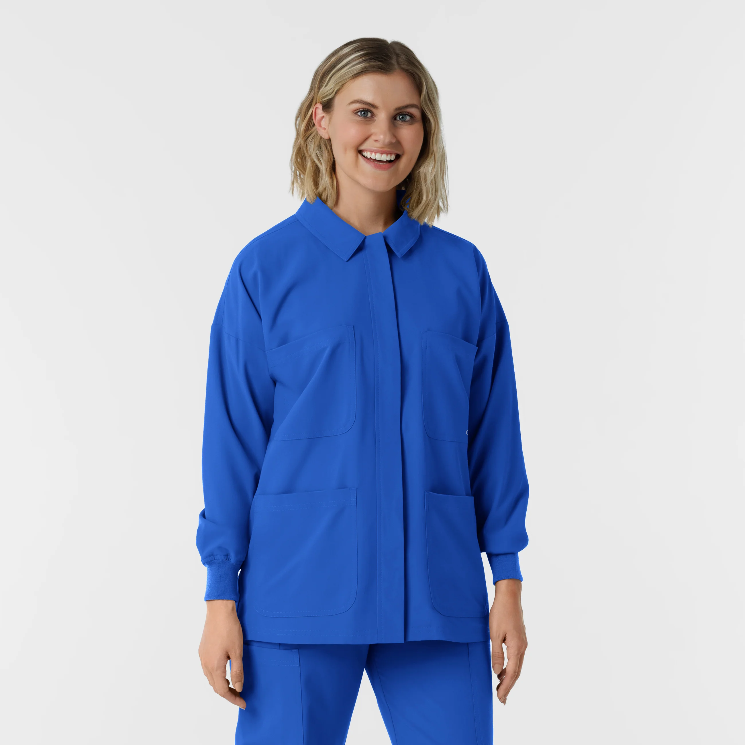 NURTUR Women’s Scrub Shirt Jacket Royal - Image 4