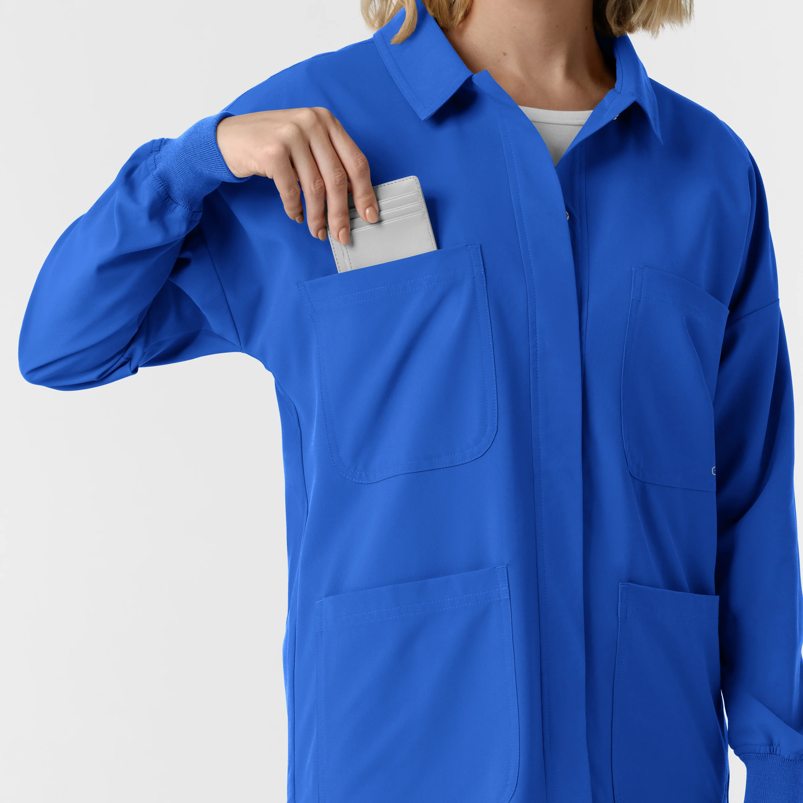 NURTUR Women’s Scrub Shirt Jacket Royal - Image 7