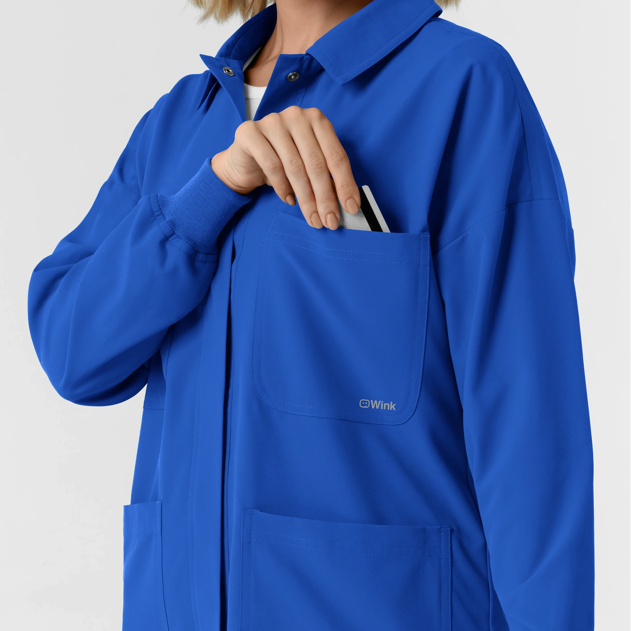 NURTUR Women’s Scrub Shirt Jacket Royal - Image 9