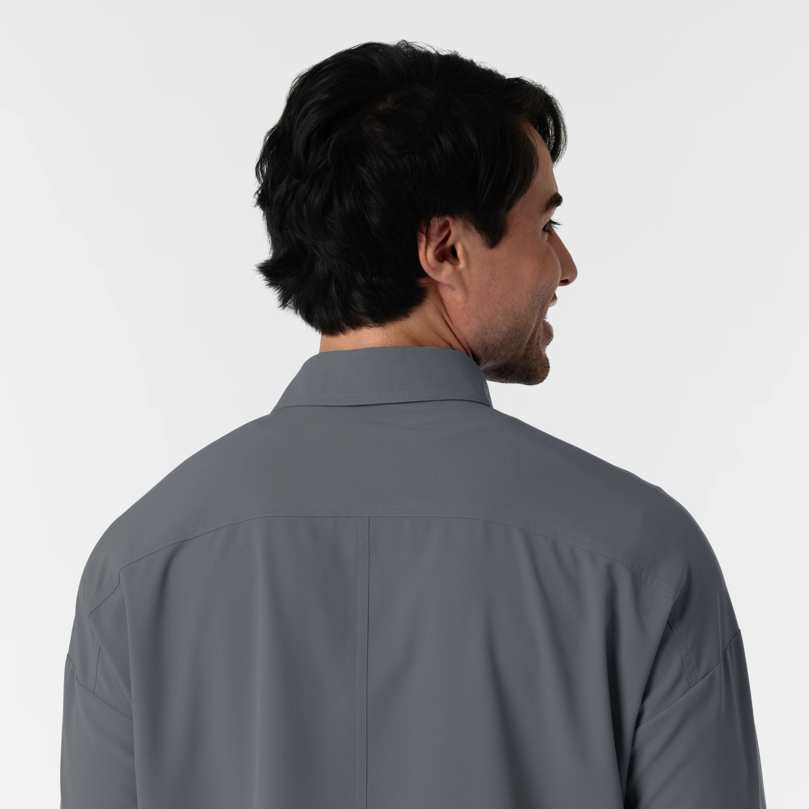 NURTUR Men’s Scrub Shirt Jacket - Pewter - Image 11