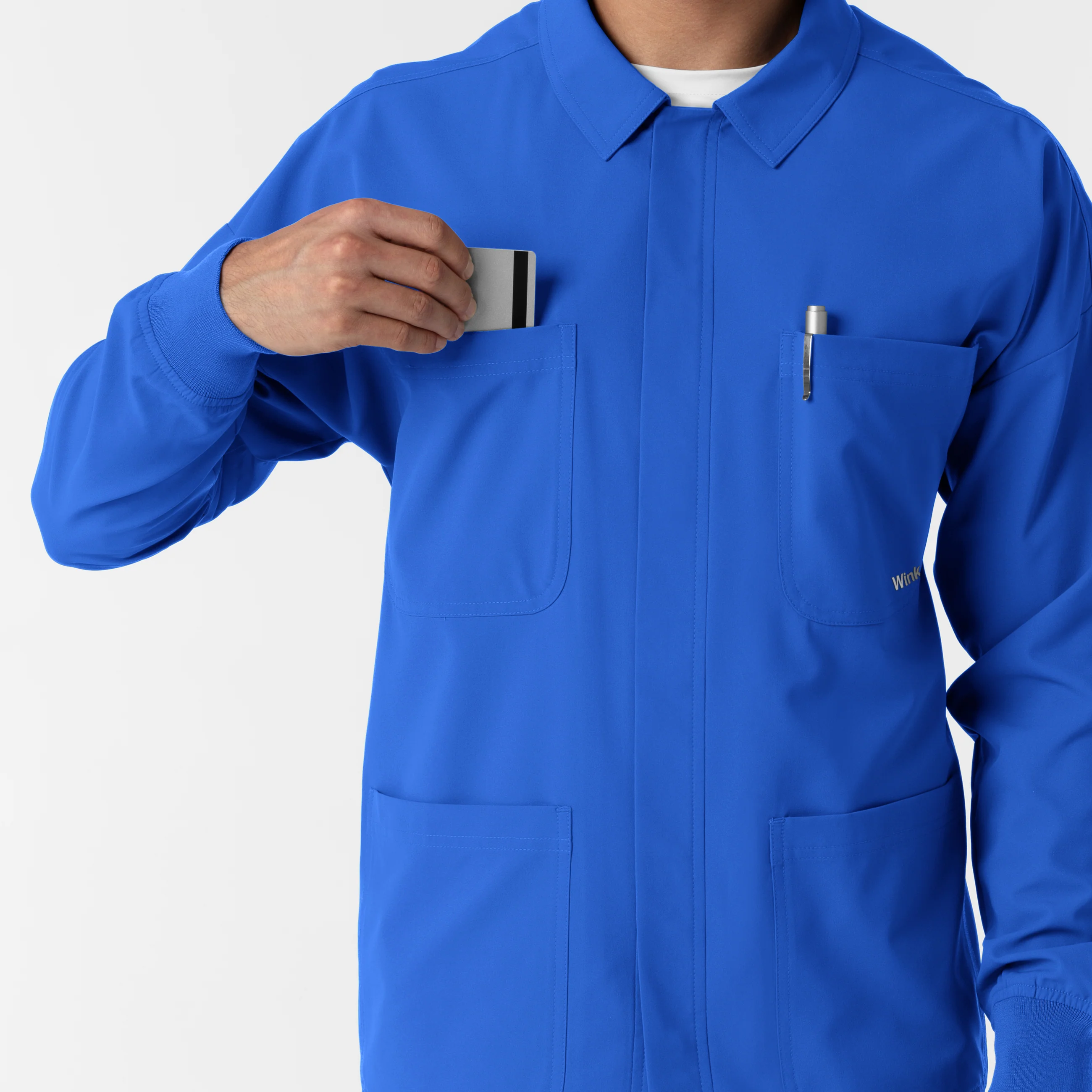 NURTUR Men’s Scrub Shirt Jacket - Royal - Image 7
