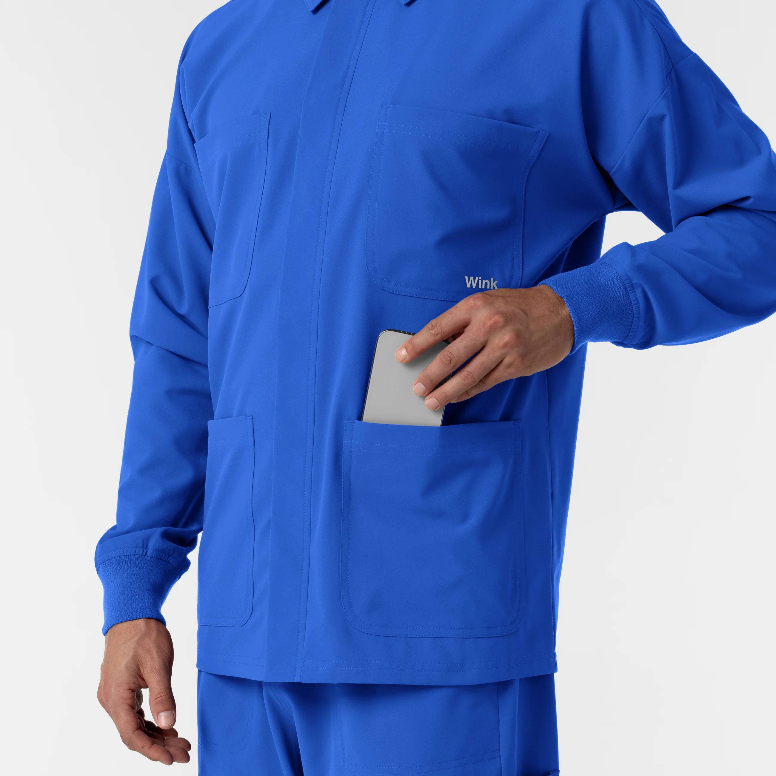 NURTUR Men’s Scrub Shirt Jacket - Royal - Image 9