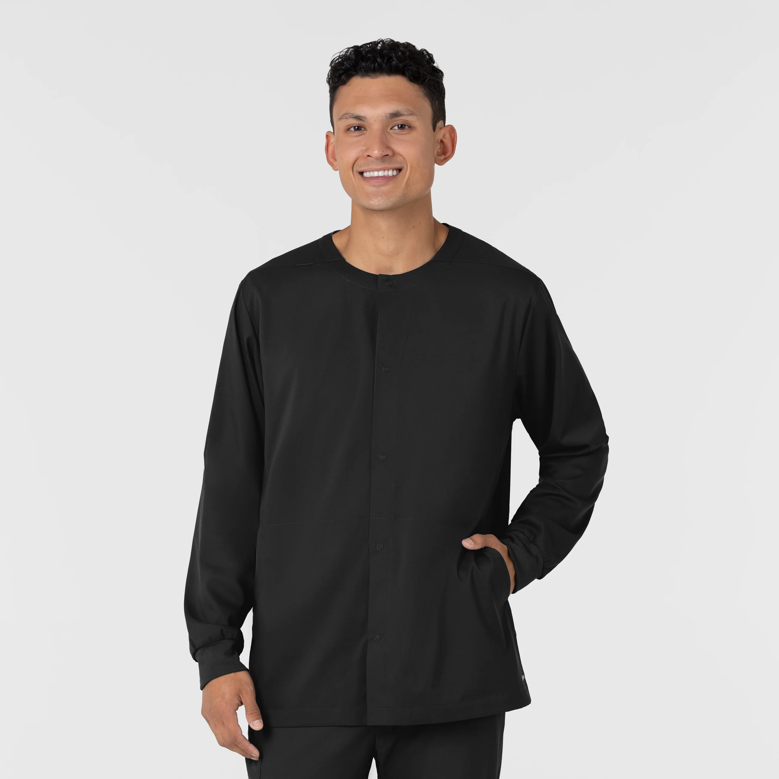 Boundless Men’s Warm-Up Scrub Jacket - Black