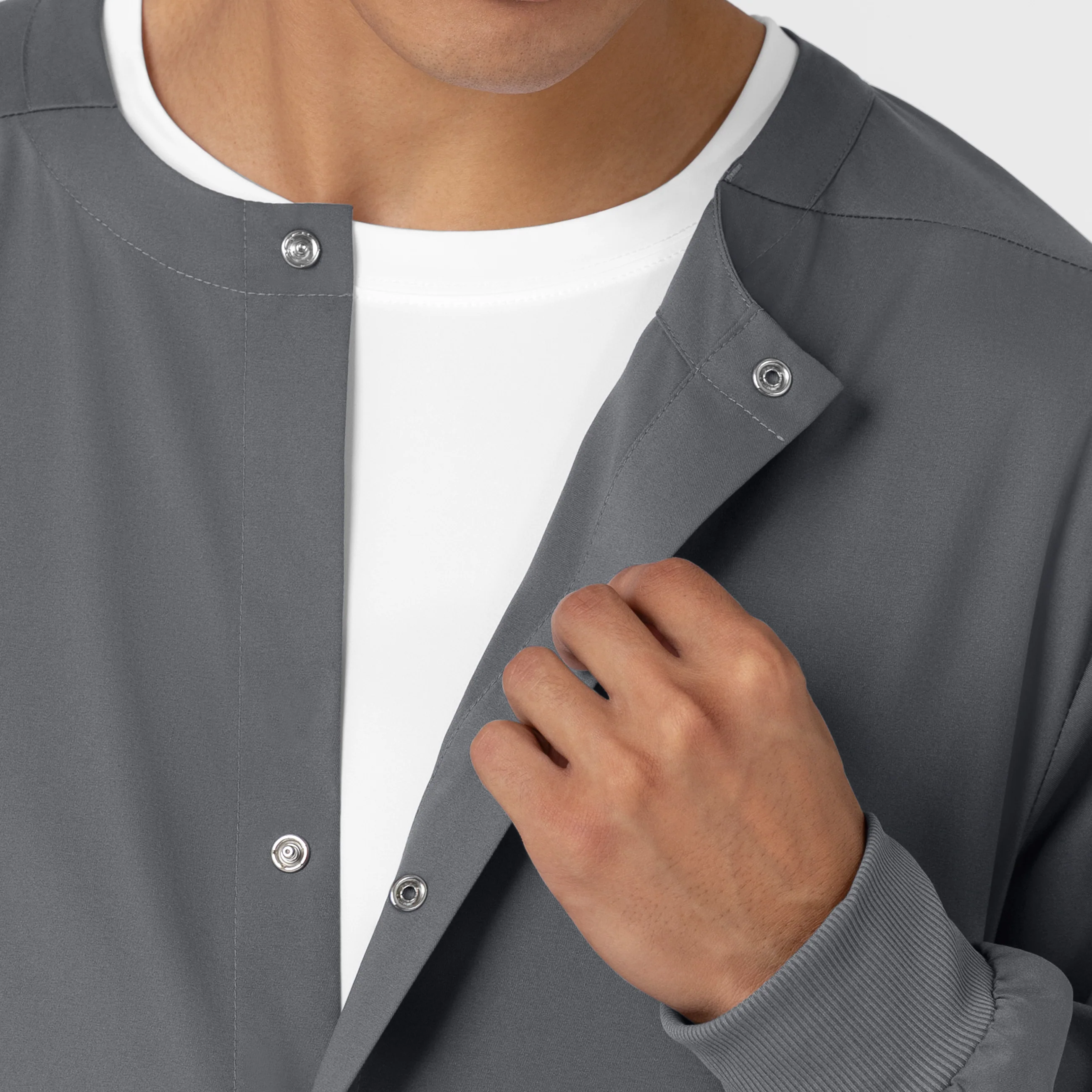 Boundless Men’s Warm-Up Scrub Jacket - Pewter - Image 9
