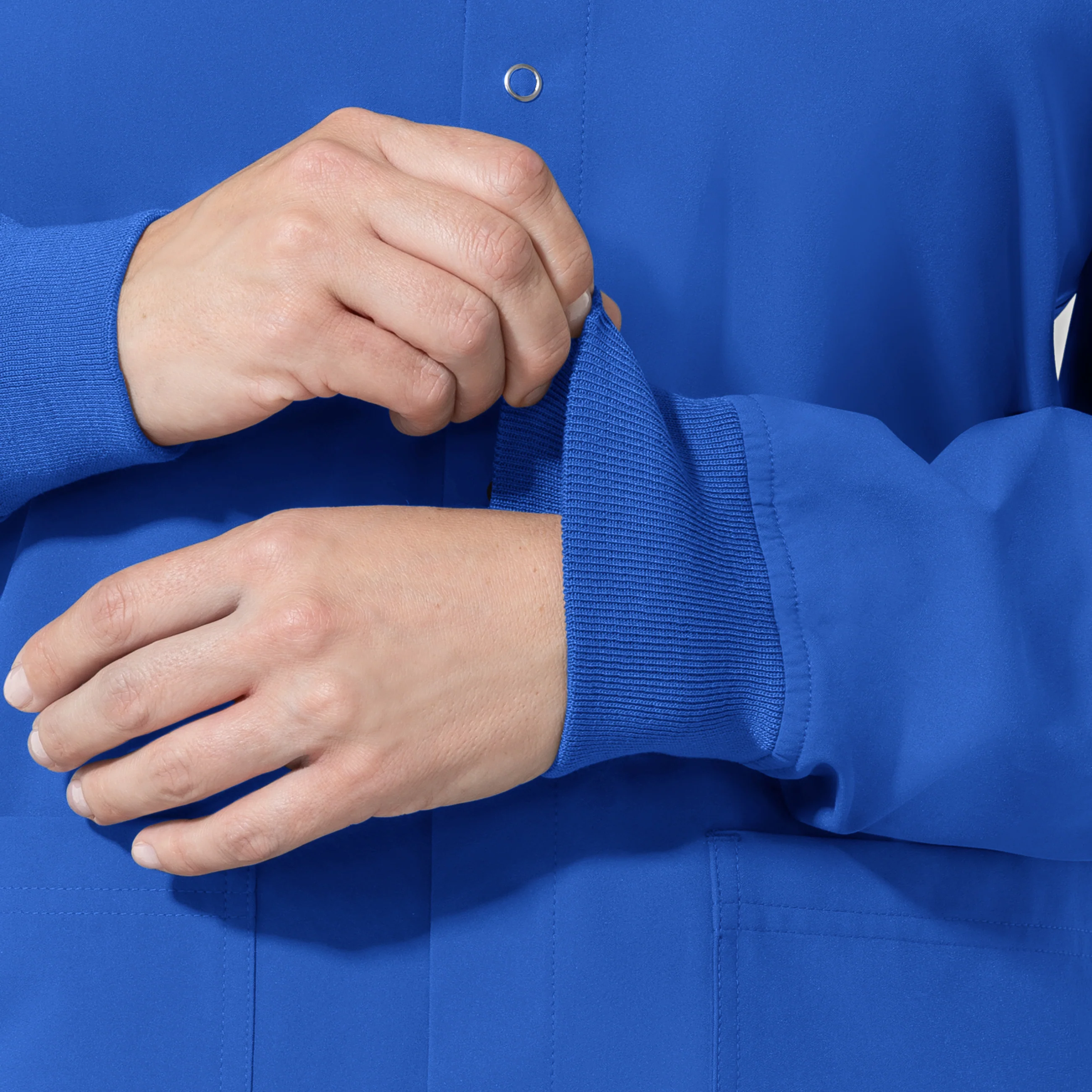 NURTUR Unisex Warm-Up Scrub Jacket - Royal - Image 9