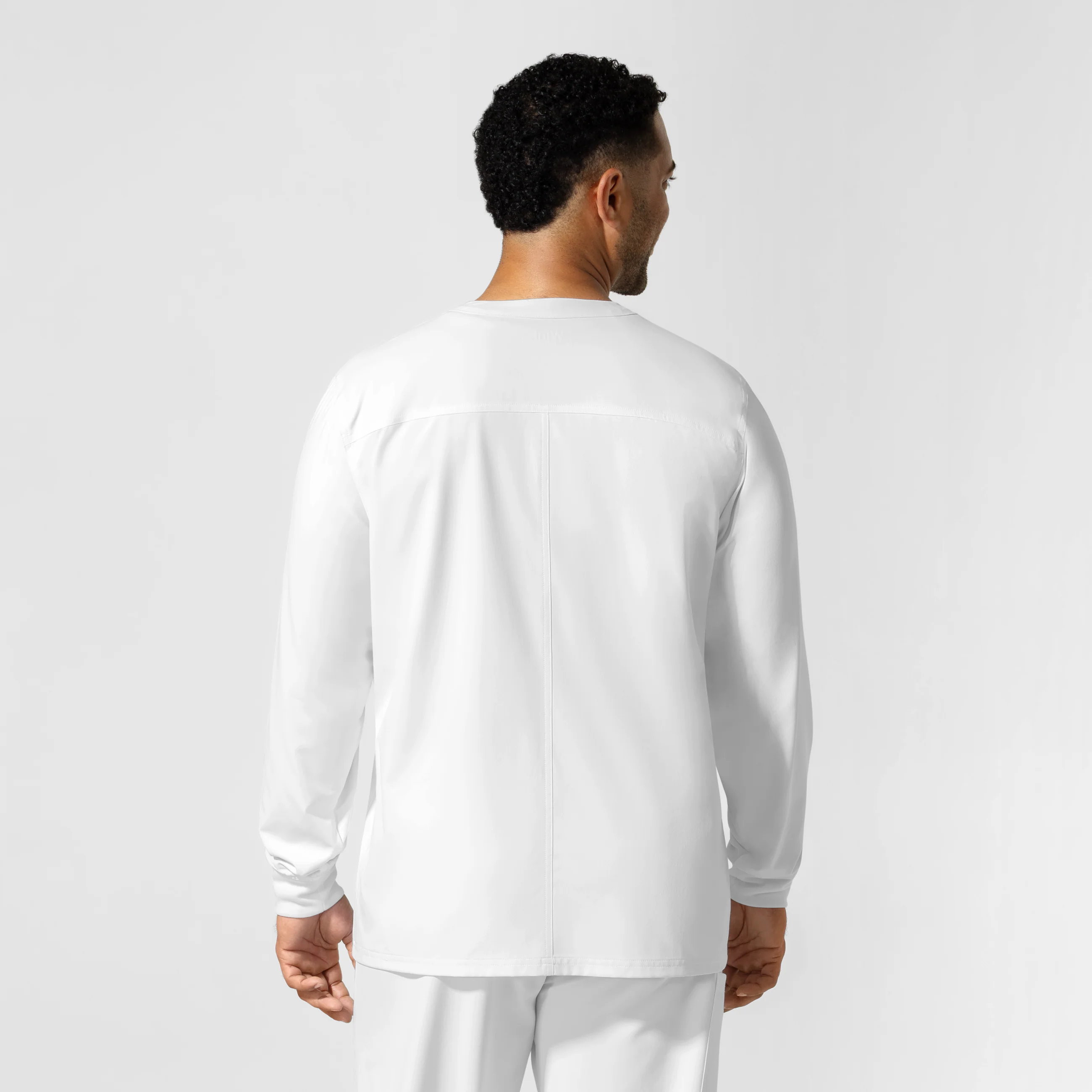NURTUR Unisex Warm-Up Scrub Jacket - White - Image 3
