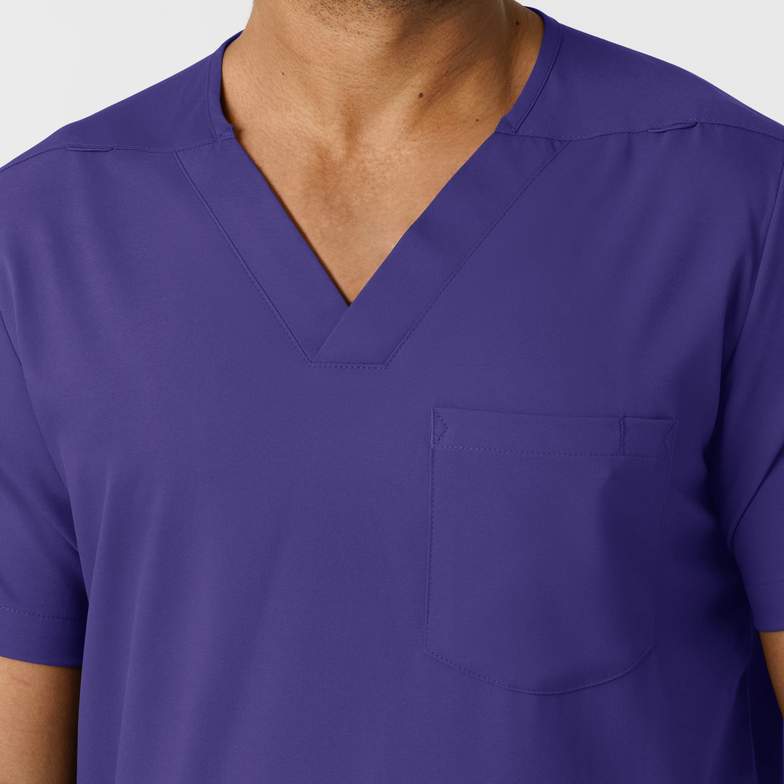 Boundless Men's Multi Pocket V-Neck Scrub Top - Grape - Image 5