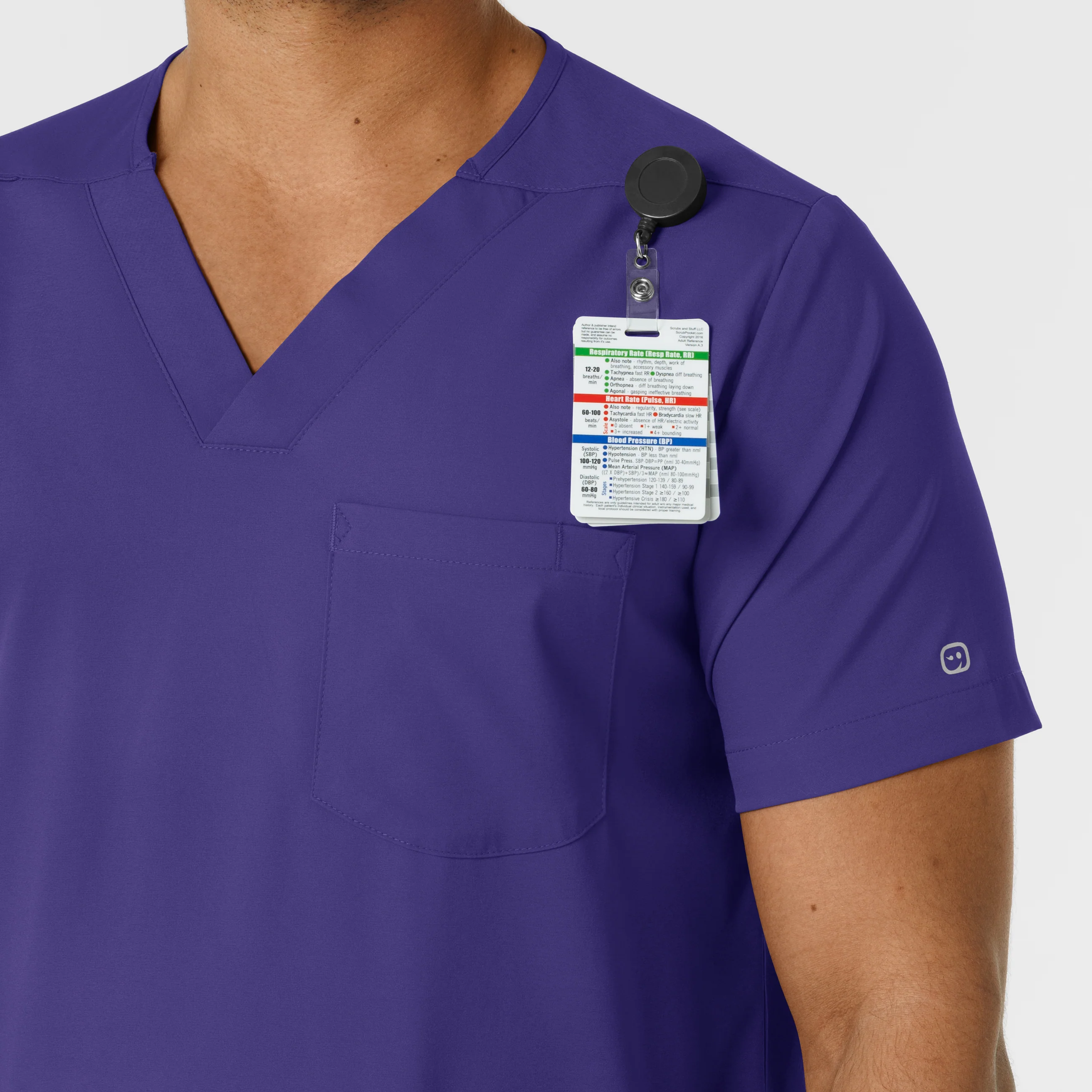 Boundless Men's Multi Pocket V-Neck Scrub Top - Grape - Image 6