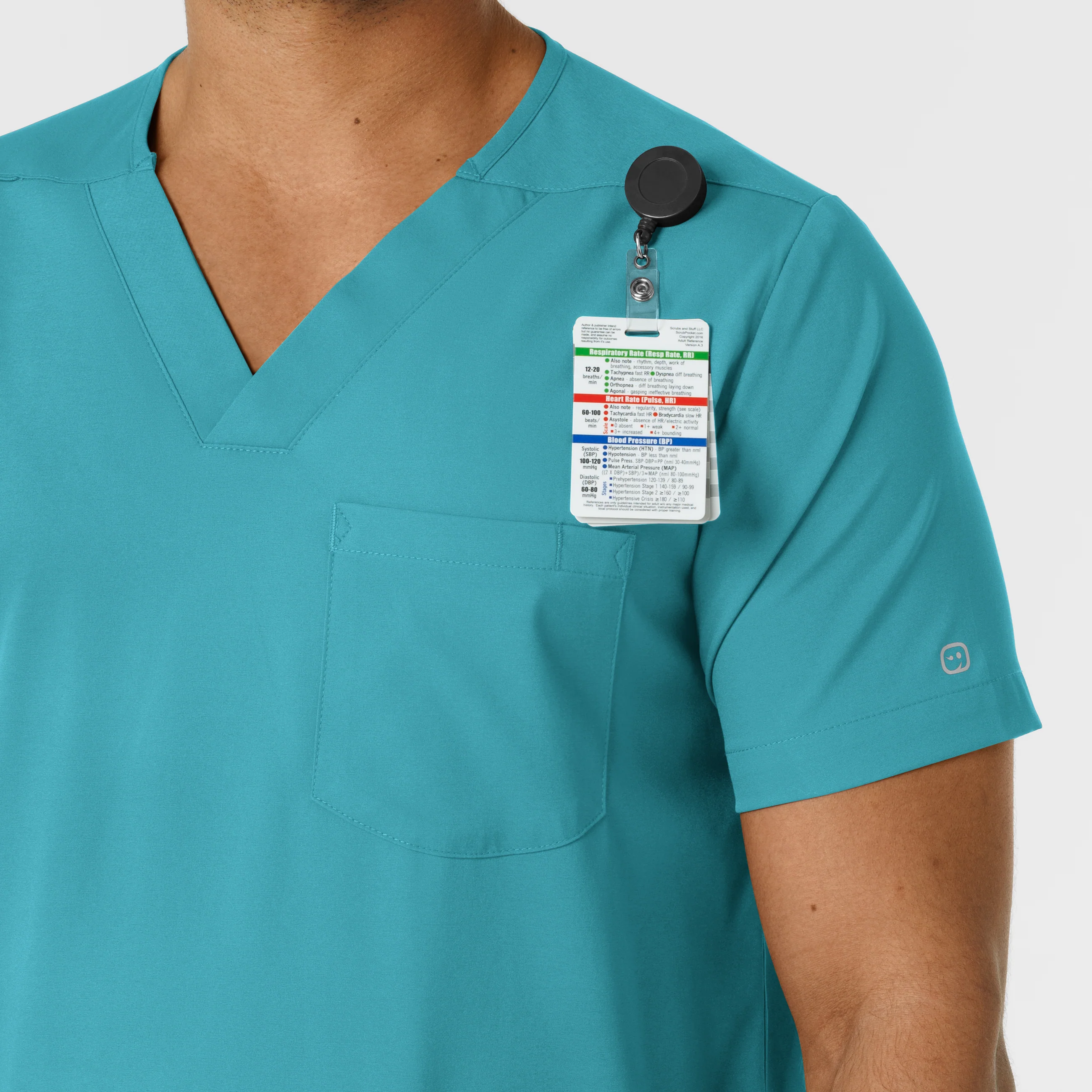Boundless Men's Multi Pocket V-Neck Scrub Top - Teal - Image 6