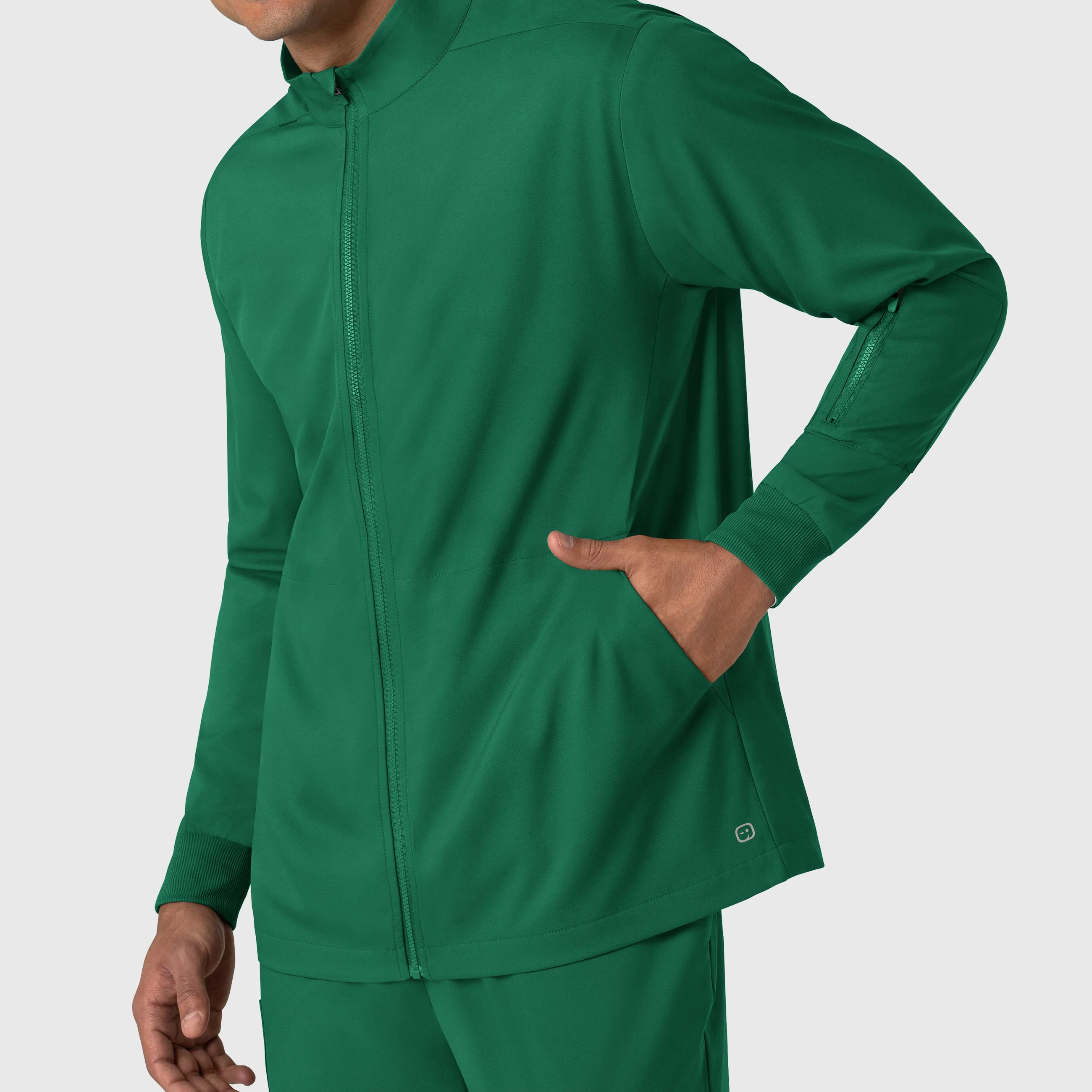 Boundless Men's Warm Up Scrub Jacket - Hunter - Image 5