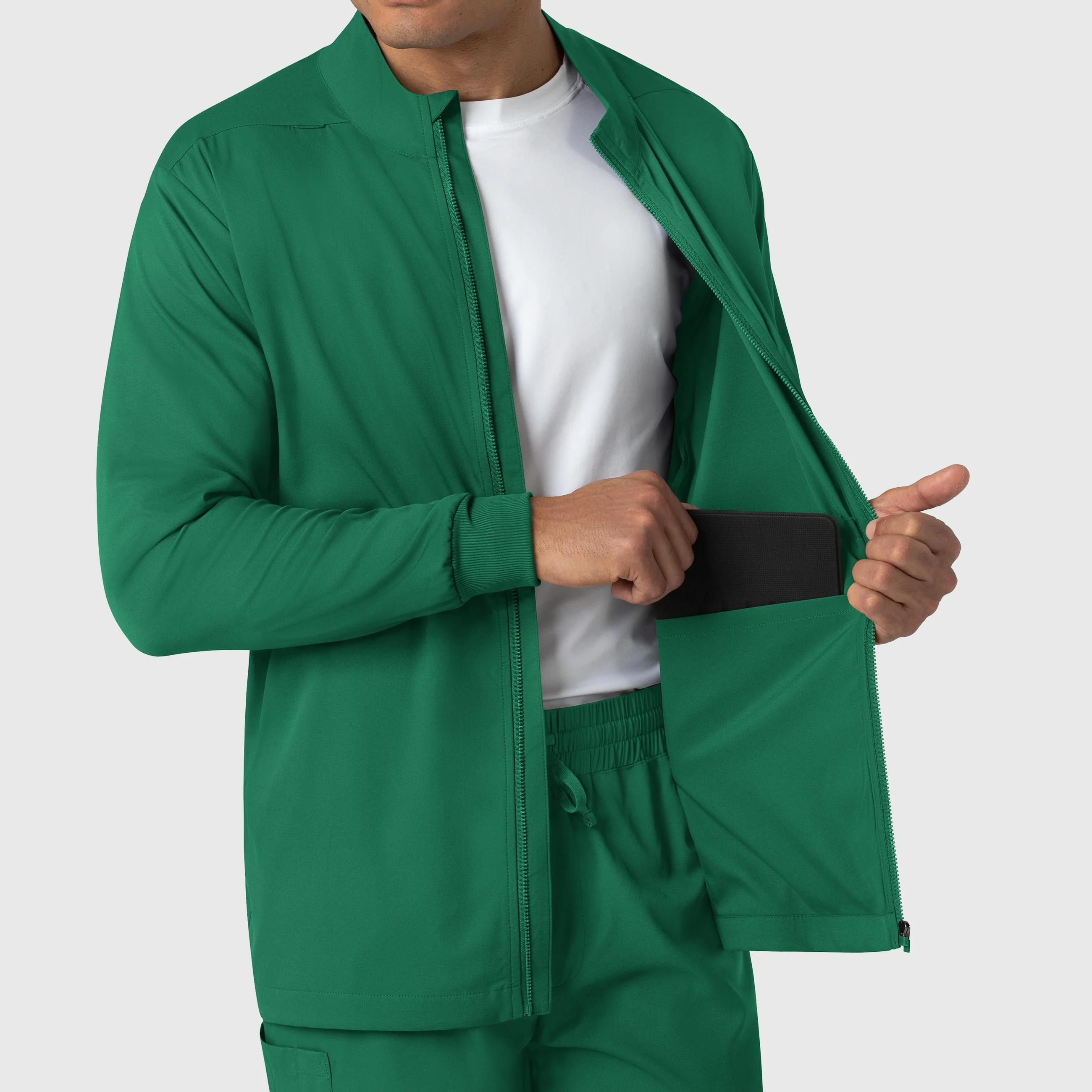 Boundless Men's Warm Up Scrub Jacket - Hunter - Image 7